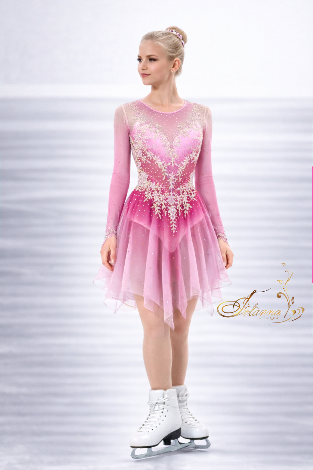 Pink figure skating dress