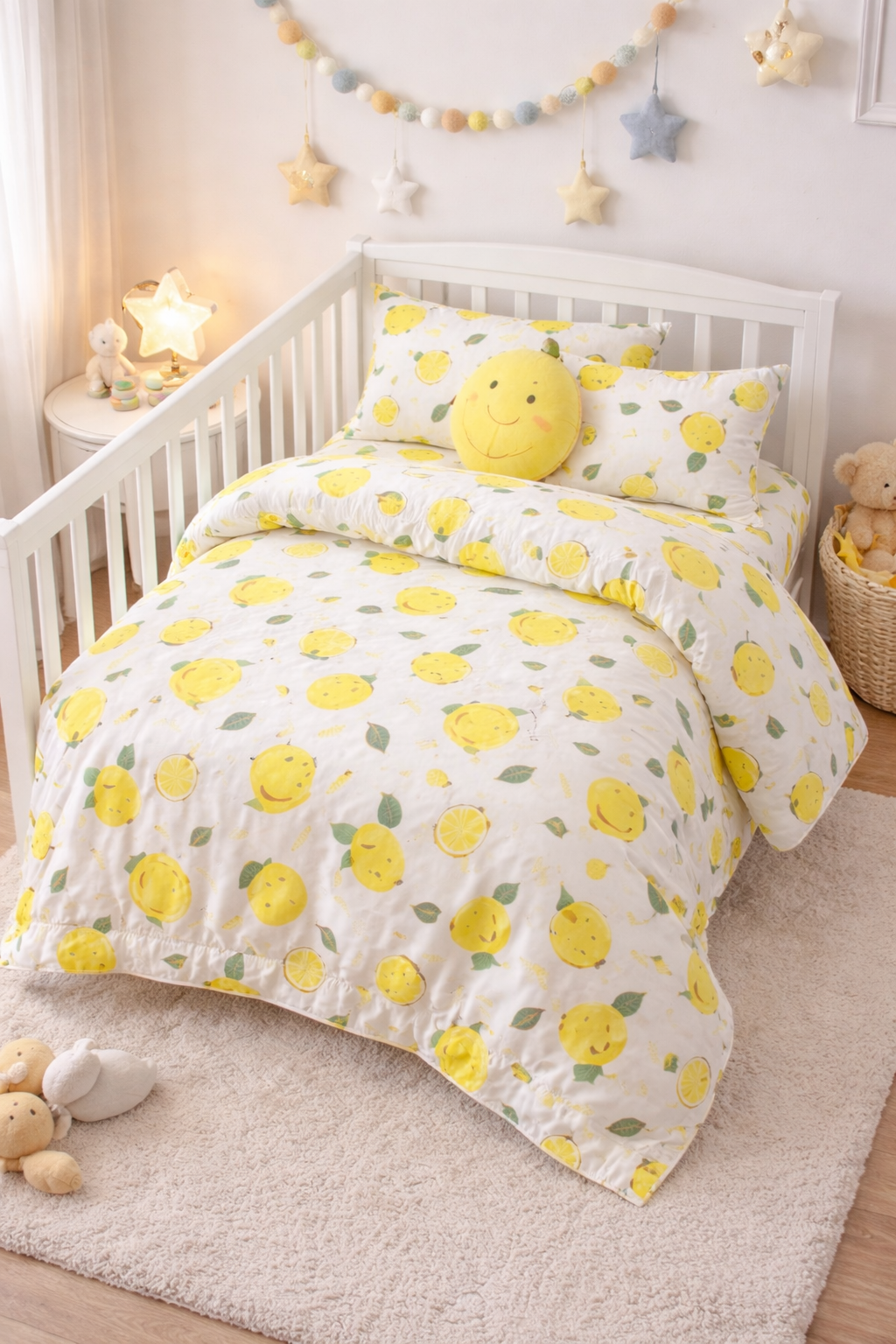Постільна білизна  в ліжечко  ранфорс принт "Дрібні лимони"
