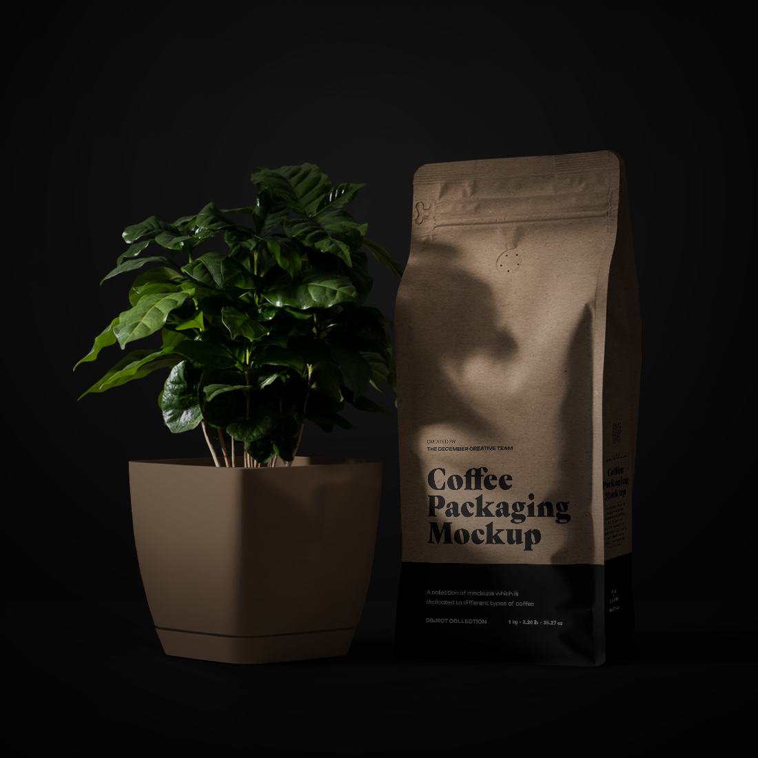 9 Coffee Packaging Mockups with Arabica Tree