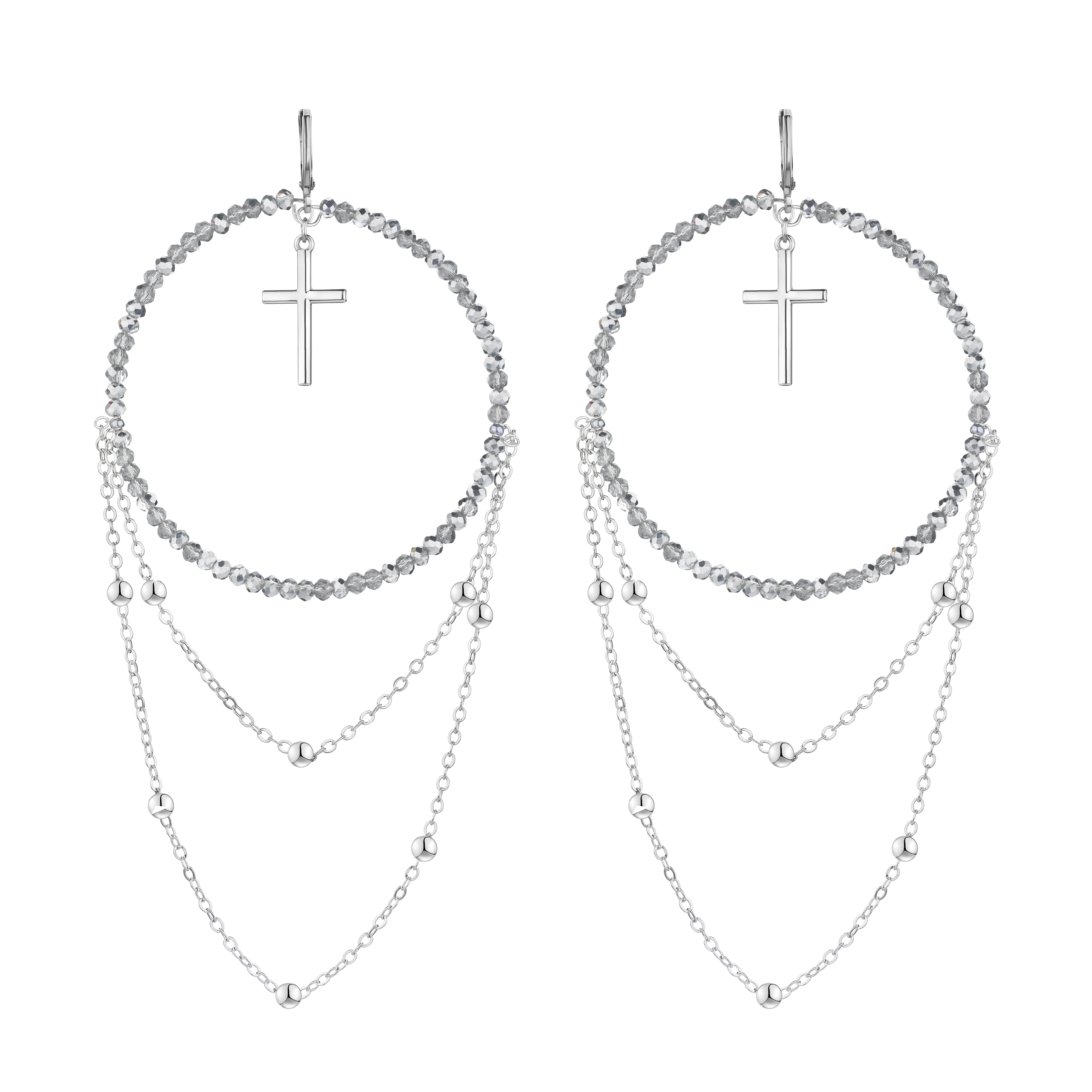 DISCO CROSS earrings silver