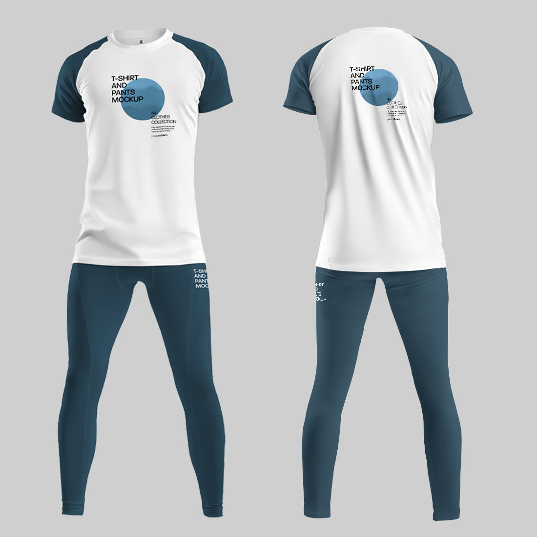 7 Men`s Mockups T-Shirt and Underwear Pants