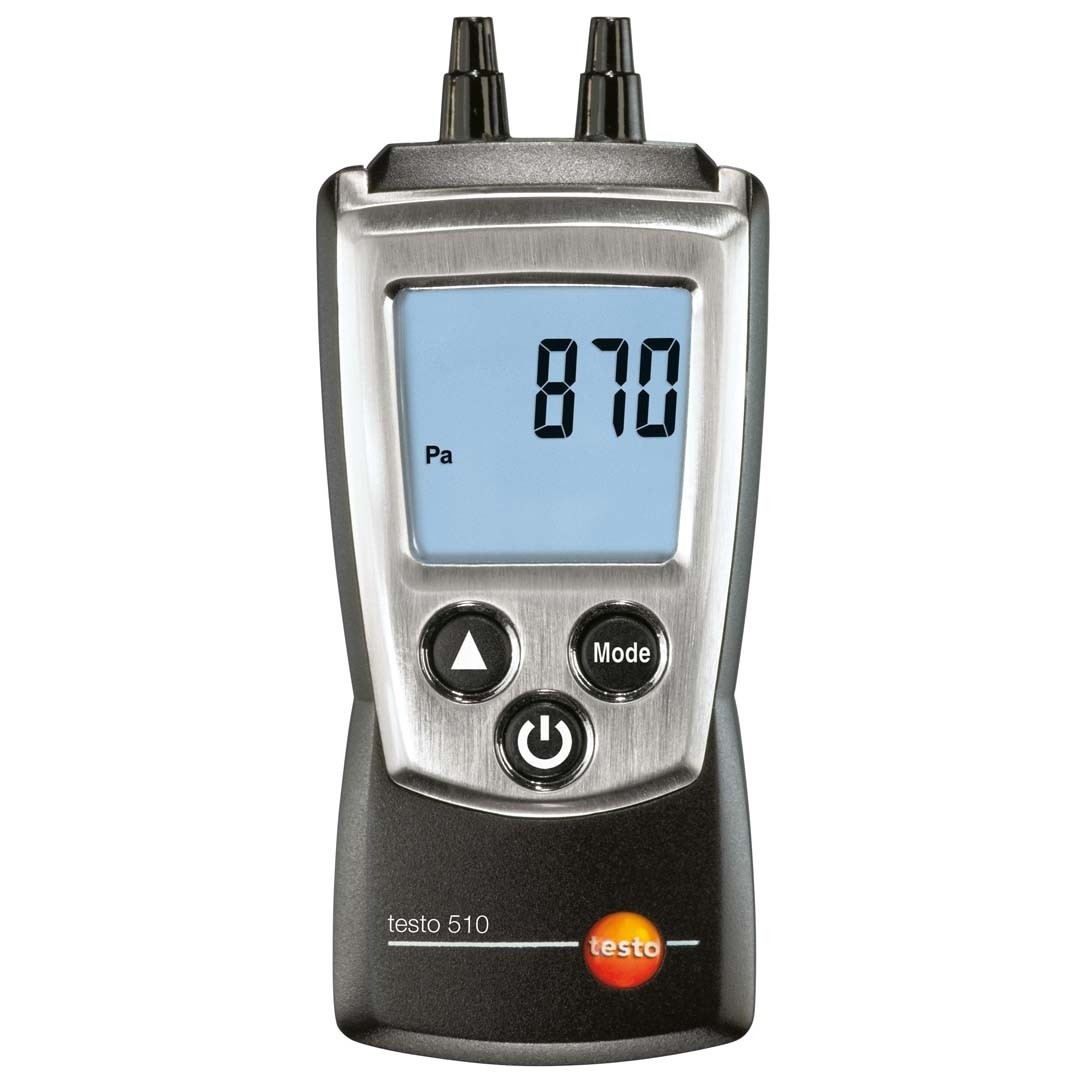 testo 510 – цифровий дифманометр 0…100 гПа для вентиляції, газу та котельного обладнання