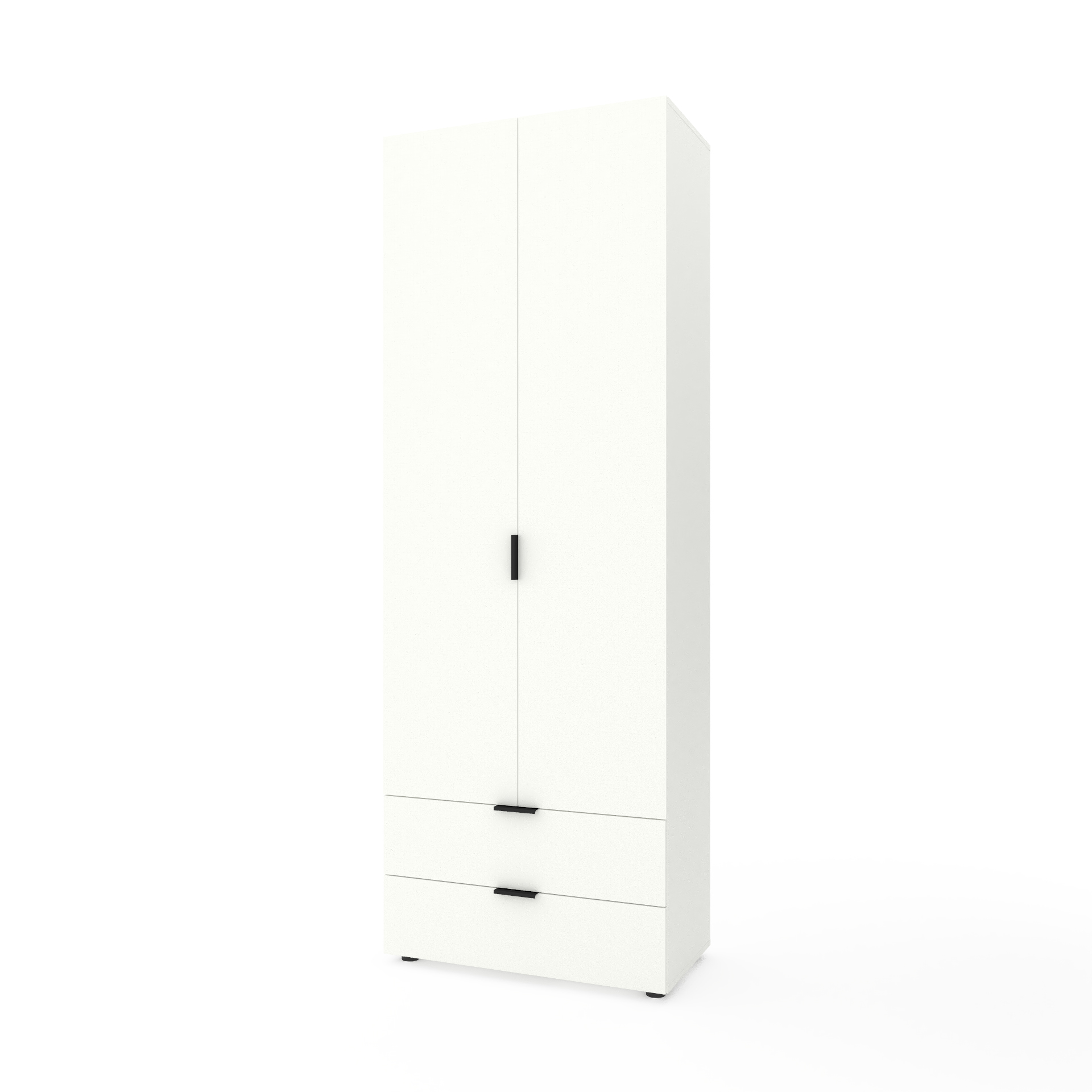 Дводверна розпашна шафа MA004W 800/420/2300 мм., колір білий сніг