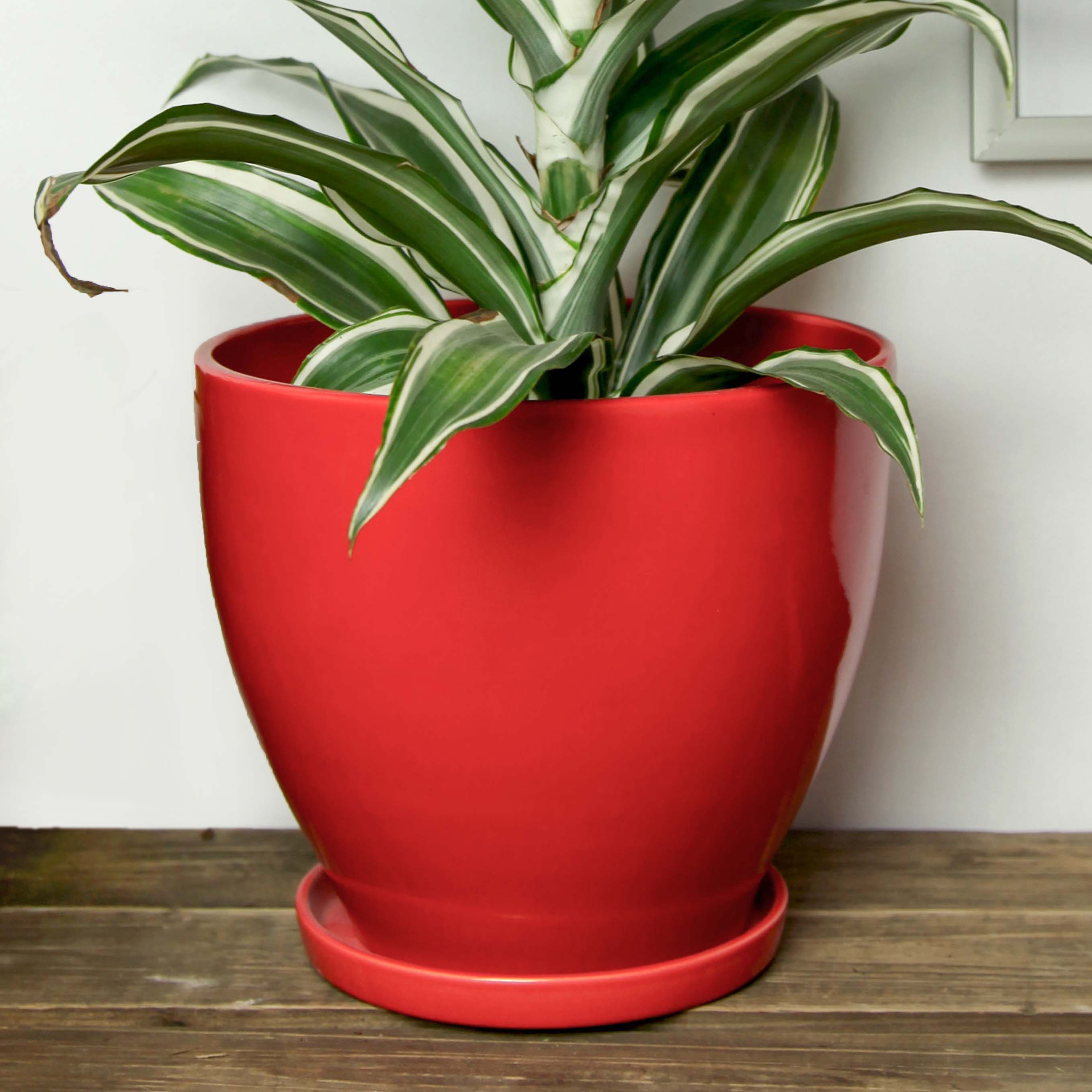 Горщик для квітів керамічний Конус 5 л Червоний p006