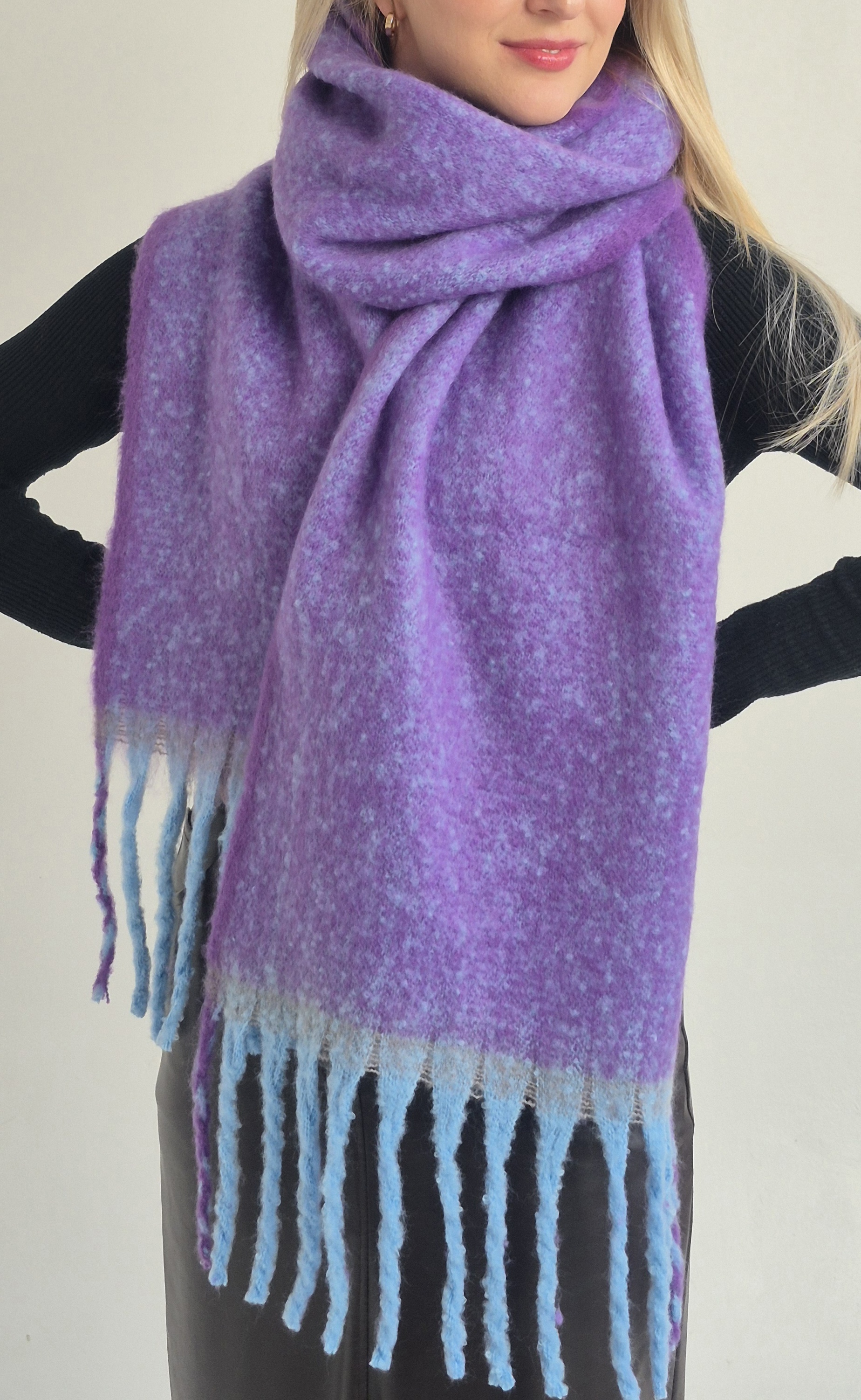Шарф теплий фіолет