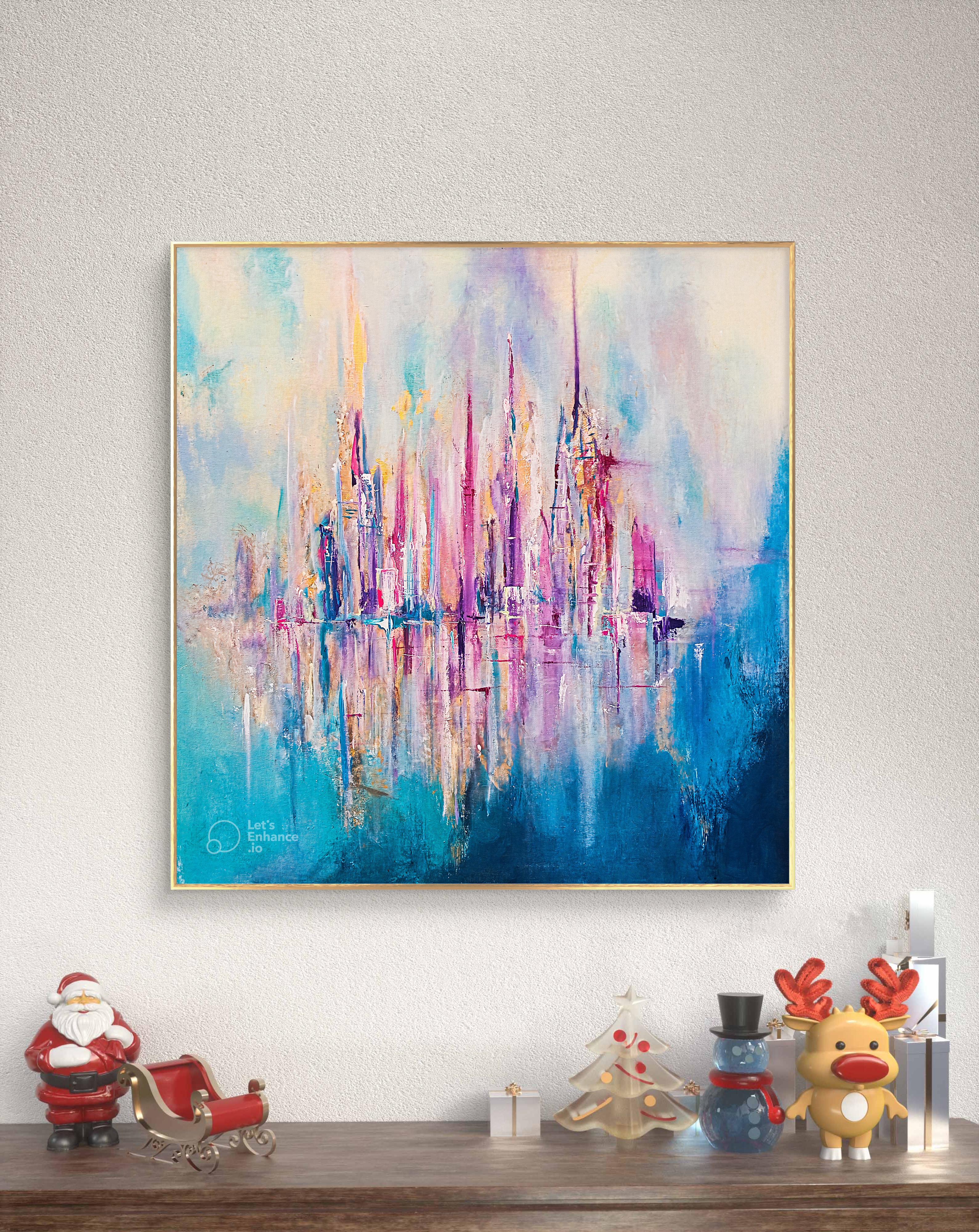 Абстрактний міський пейзаж "Рожеве місто"