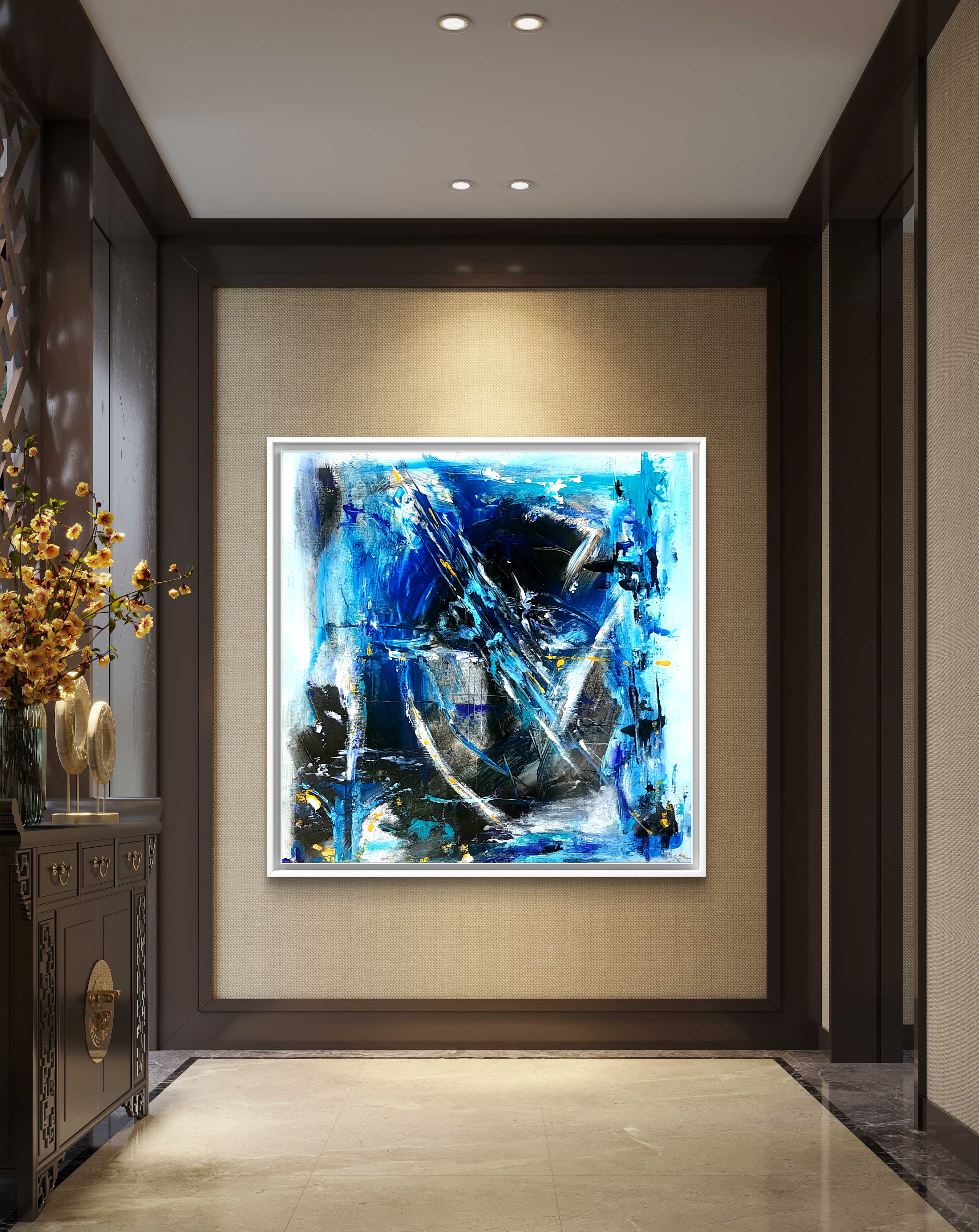 Абстракція у синіх тонах "Космічна сага"