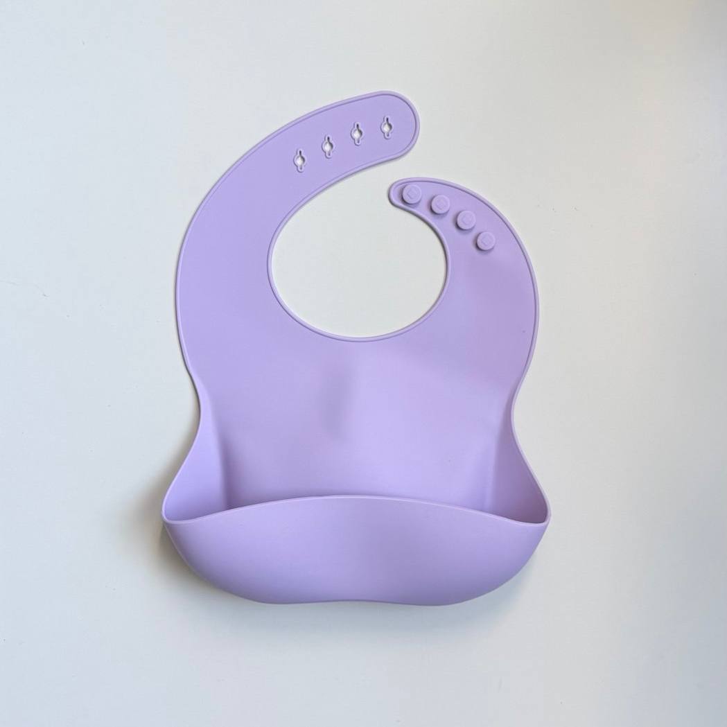 Дитячий силіконовий нагрудник Лаванда (Pastel lilac)
