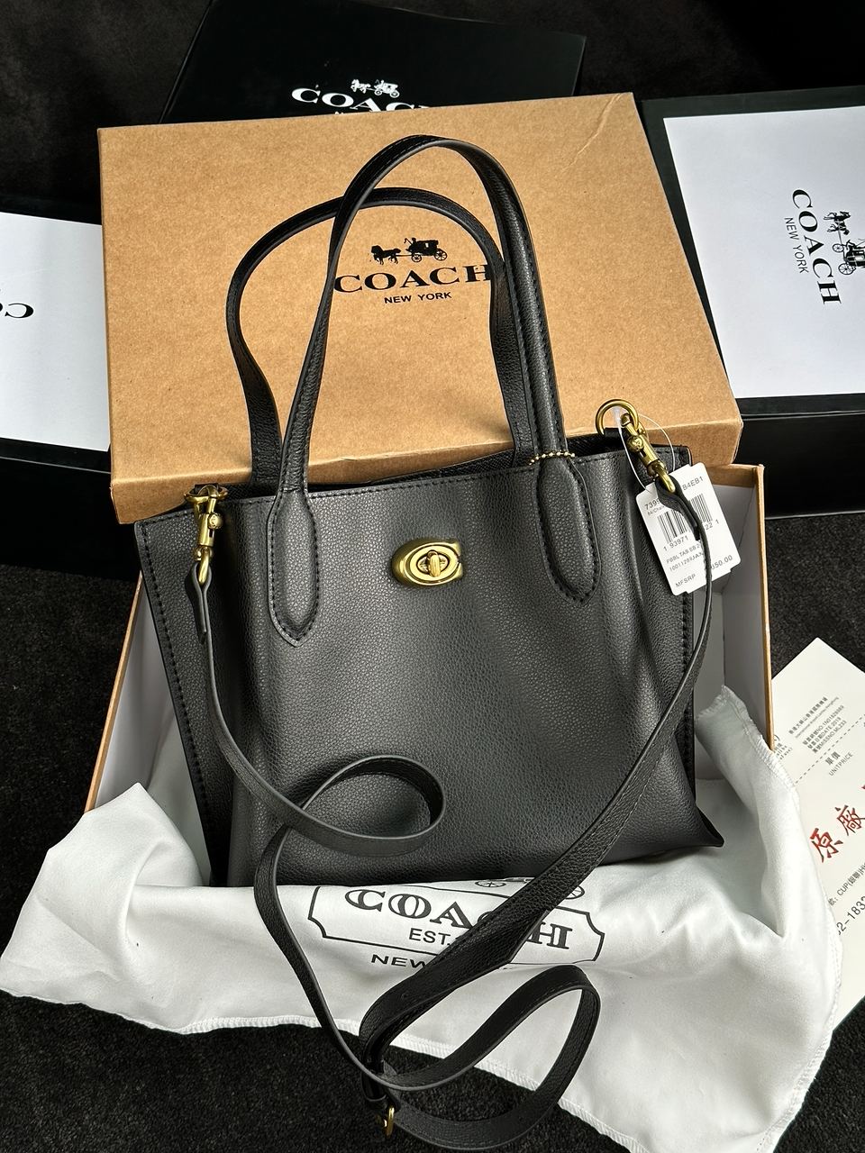 Coach Willow Tote 24 In Black