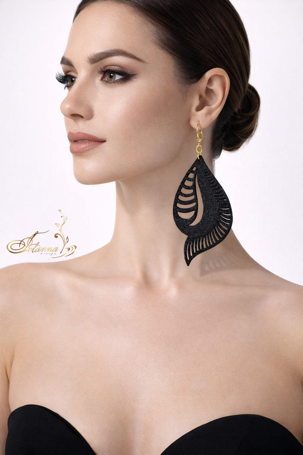 Leaf modern 3d printed earrings