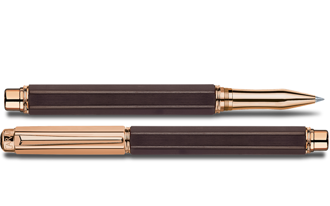 Ручка-ролер VARIUS™ EBONY з рожевим золотом