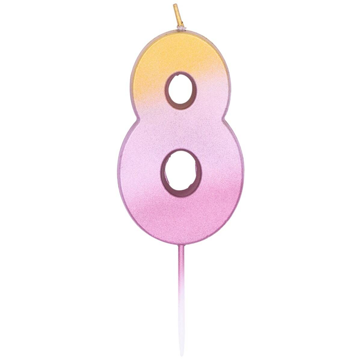 Свічка цифра 8 омбре