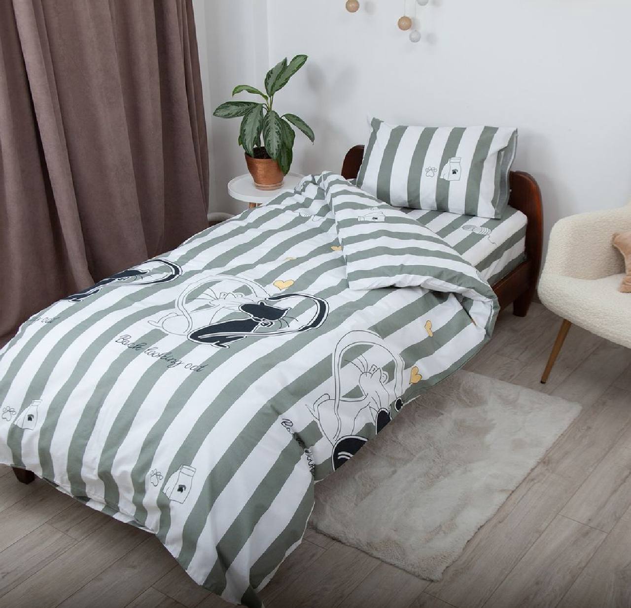 Комплект дитячої постільної білизни, Котики
