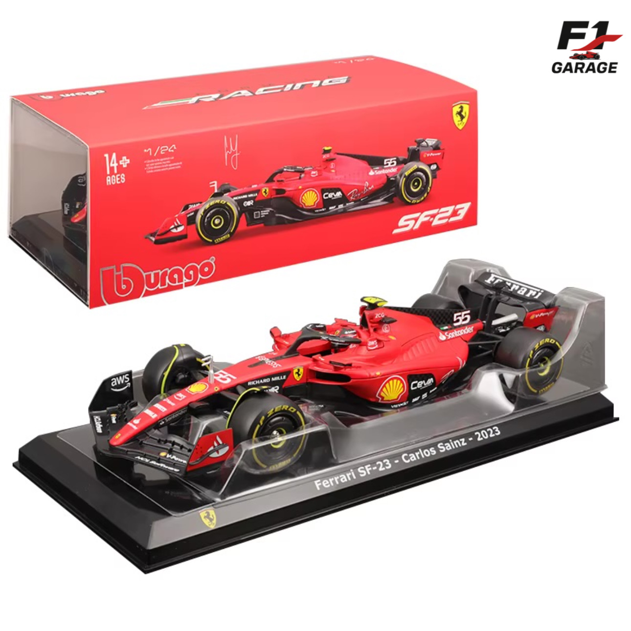 Burago Ferrari SF-23 Carlos Sainz, 1:24, 2023
