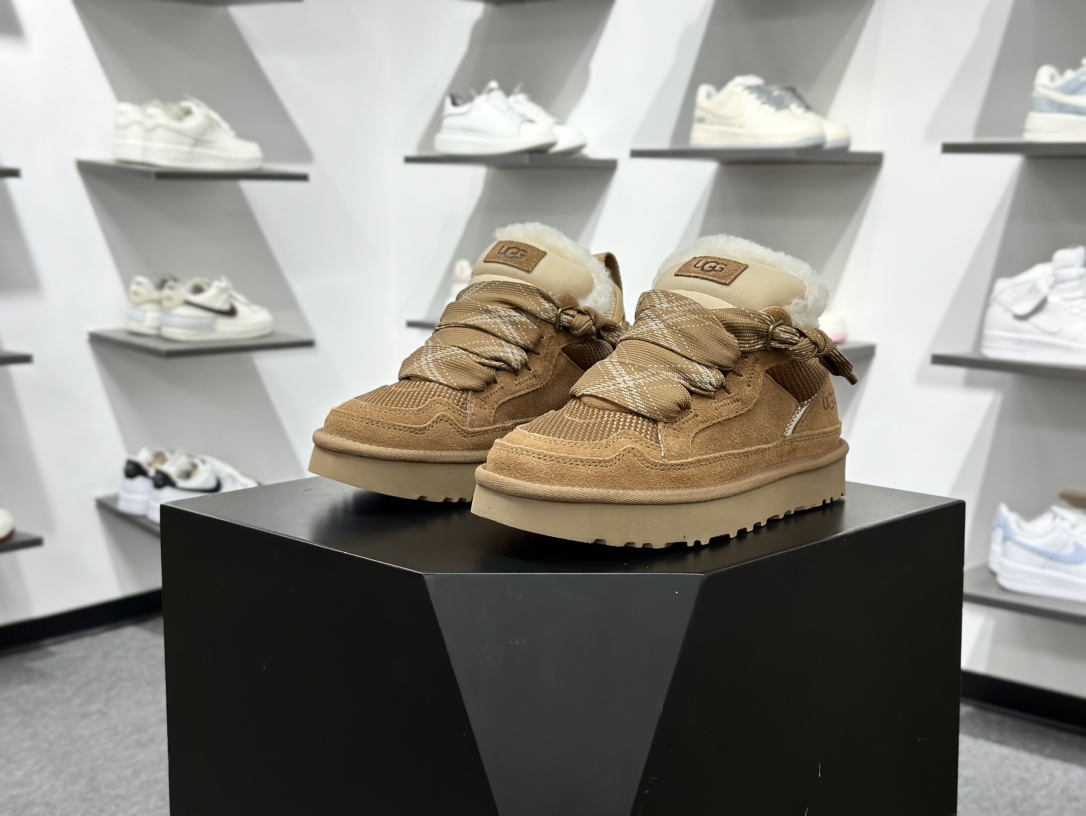 UGG Highmel Chunky Lace Low-Top Snow BootsPancake Shoes 1144032