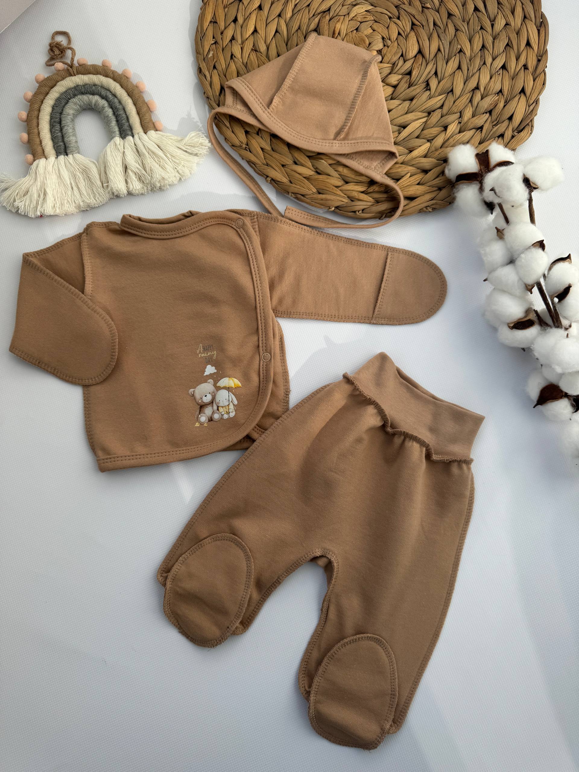 Комплект для новонародженого: розпашонка + повзунки + чепчик