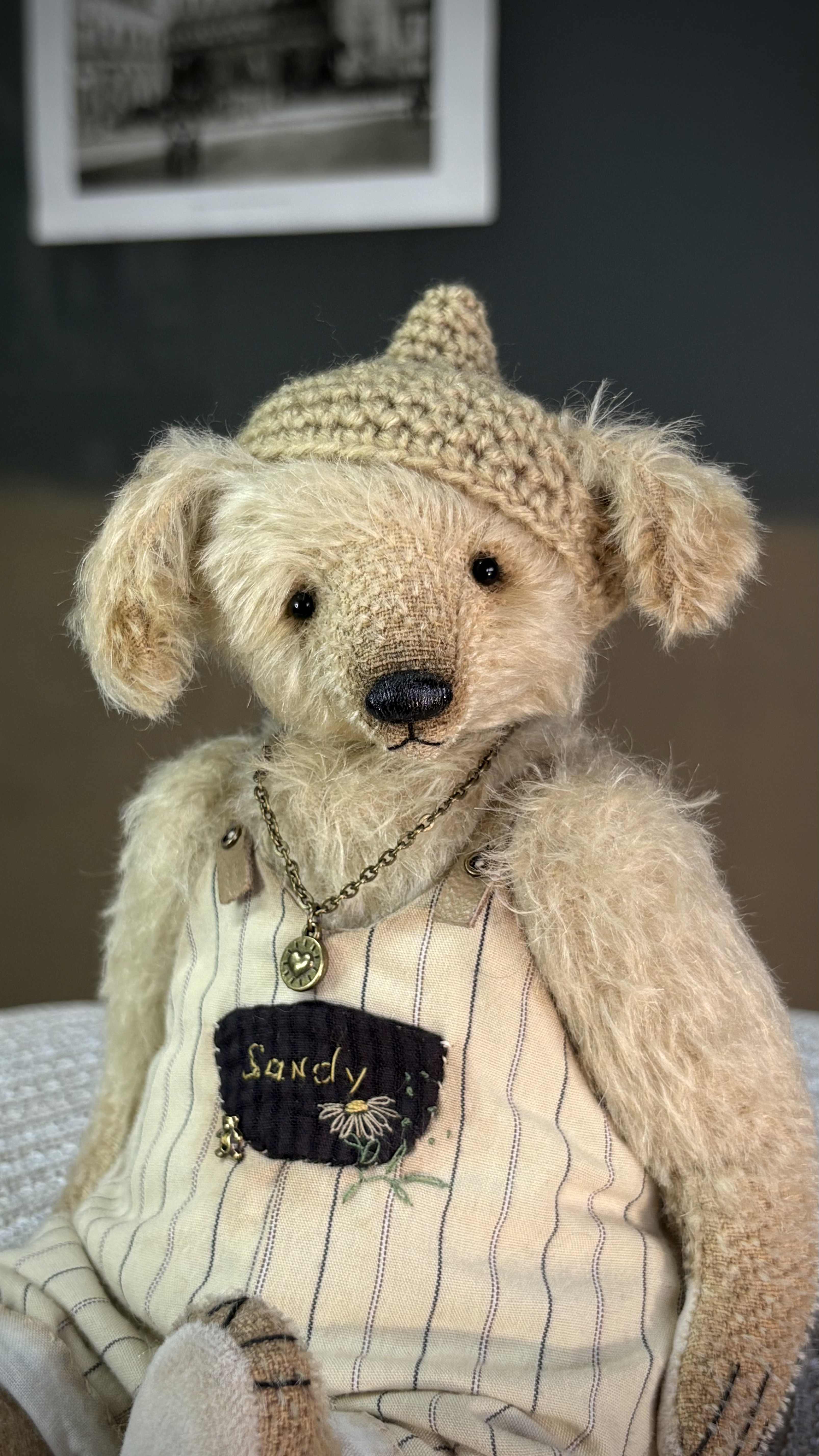 Колекційний тедді песик ручної роботи "Сенді"