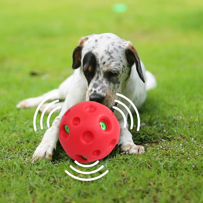 PETPRIME Dog Giggle Ball Toy Pet Playing Wobble Wag Ball with Giggle Sound