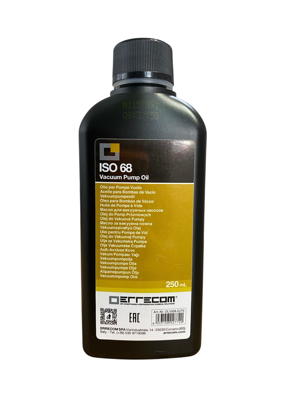 Мінеральне масло для вакуумних насосів ISO 68 250 ml Errecom