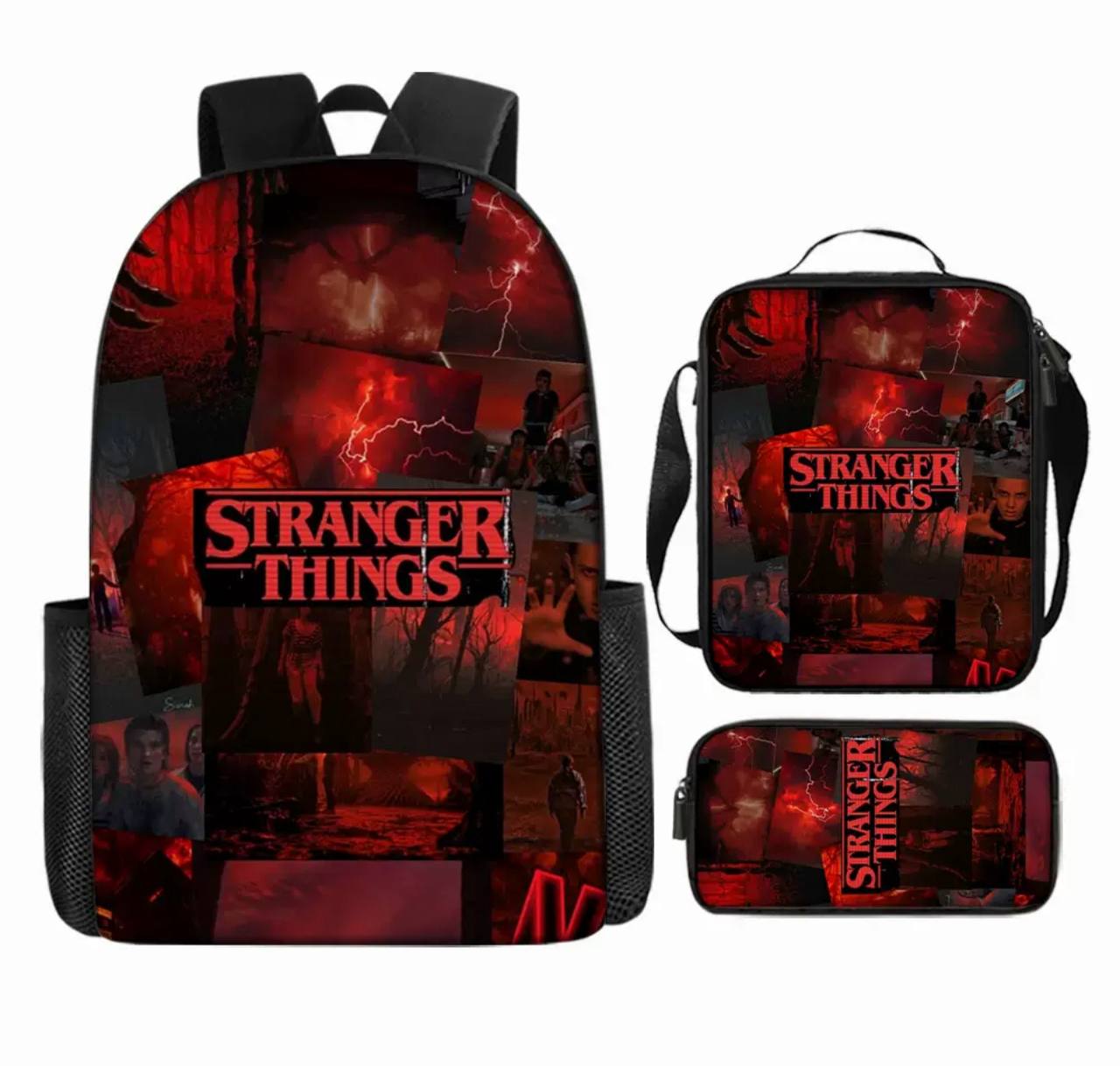 Набір 3 в 1 Дивні дива, Stranger Things рюкзак + сумка через плече + пенал