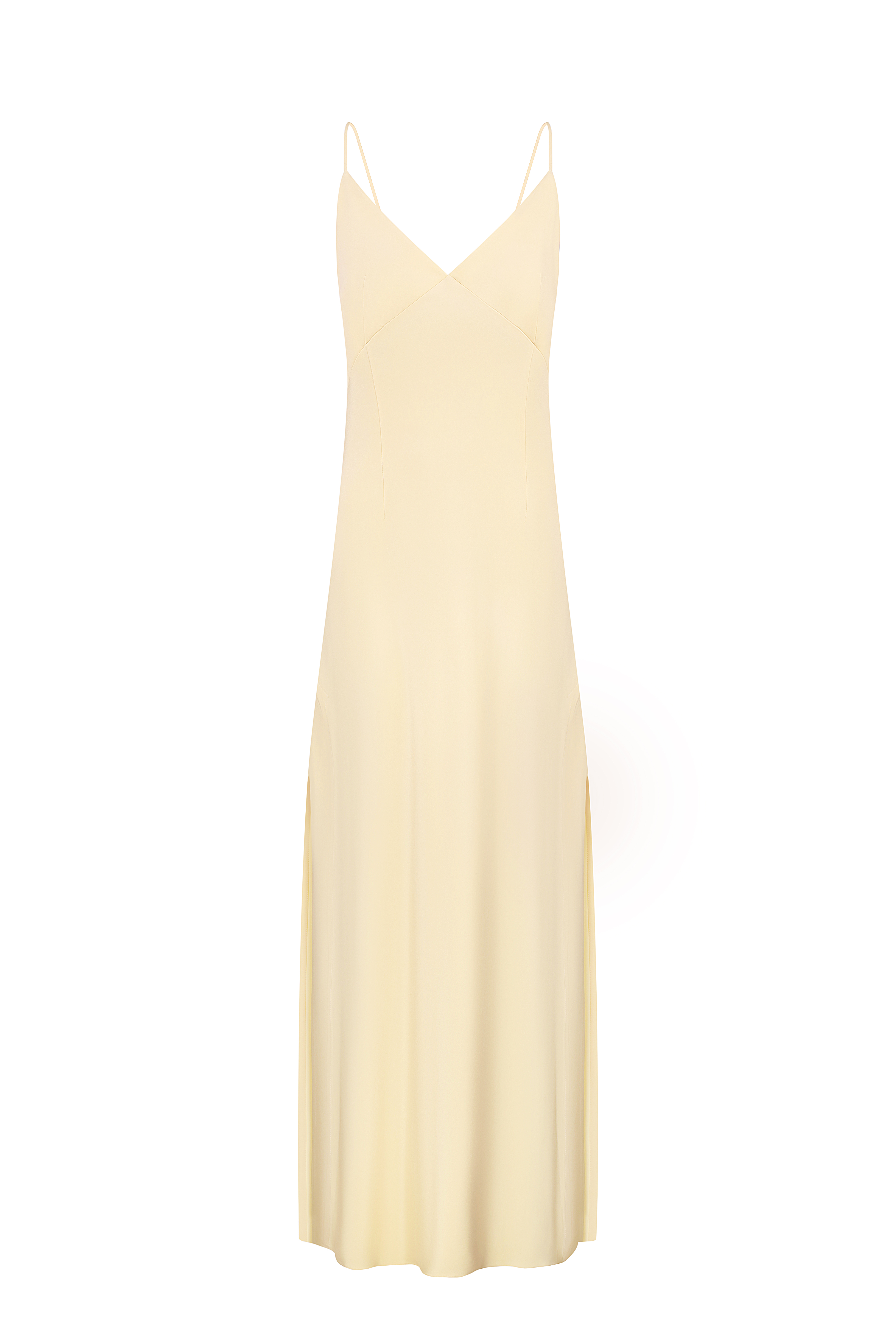 Silk blend dress with side slits