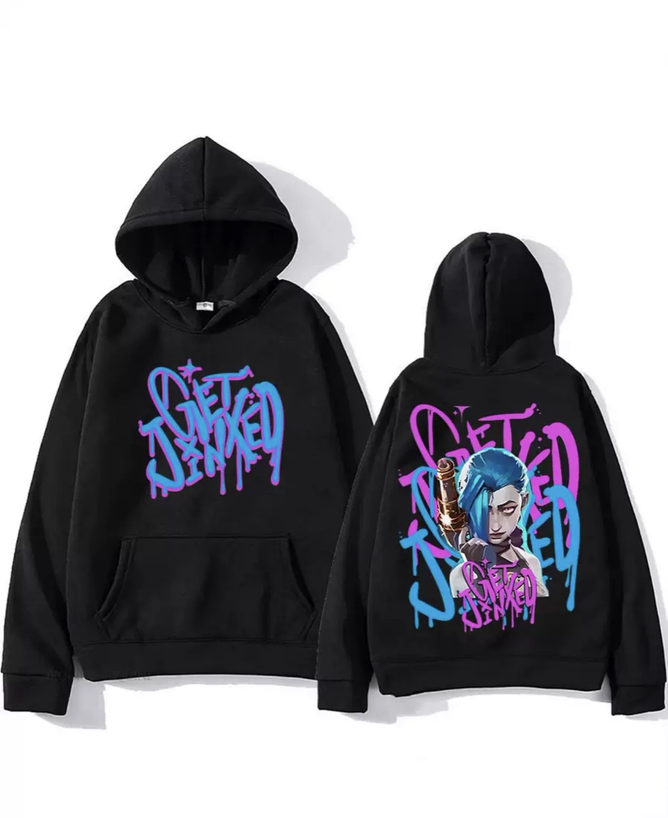 Кофта Худі з принтом Jinx з Arcane, Аркейн