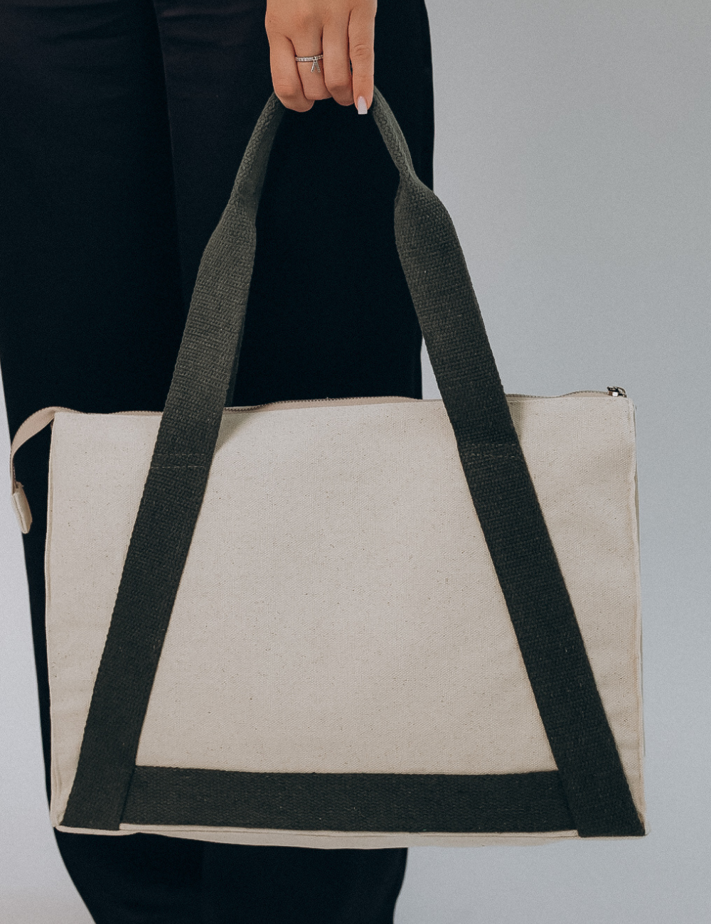 Custom print tote bag with coloured handles