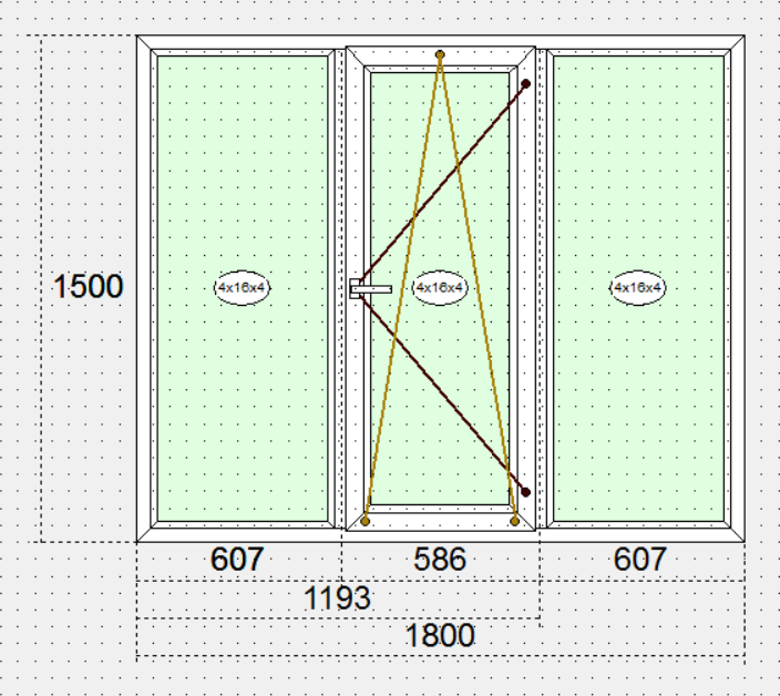 Трьохстулкове поворотно-відкидне 1500х1800