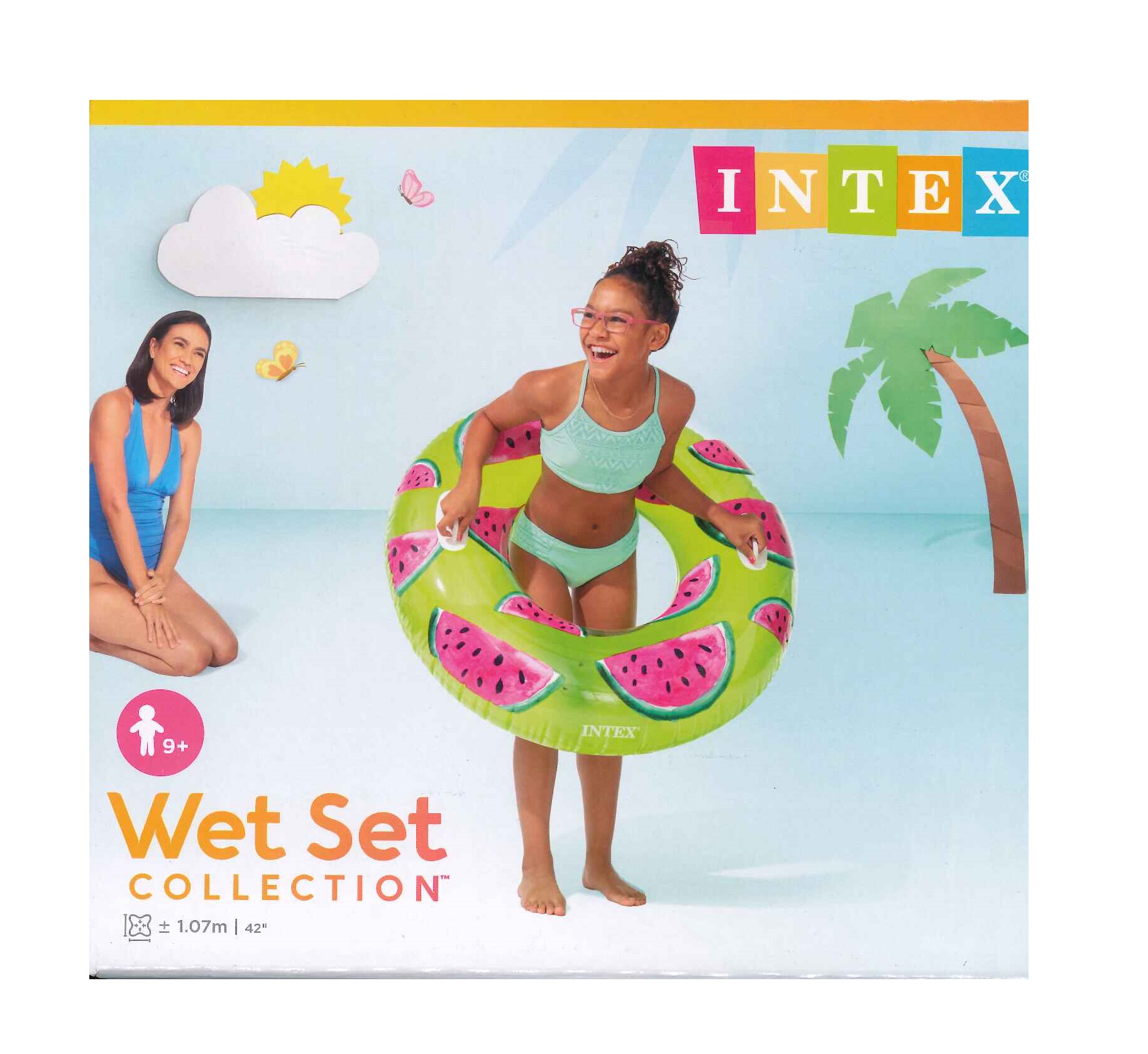 Коло надувне Intex 56261, "Тропічні фрукти" 107 см