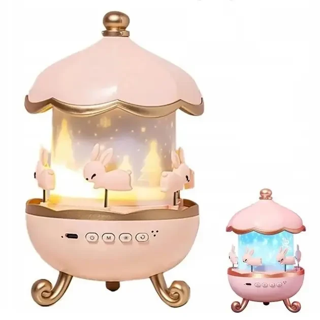 Дитячий нічник проектор зоряного неба Bluetooth Fairy Tale E11 акумуляторний світильник карусель 6 змінних картинок з LED