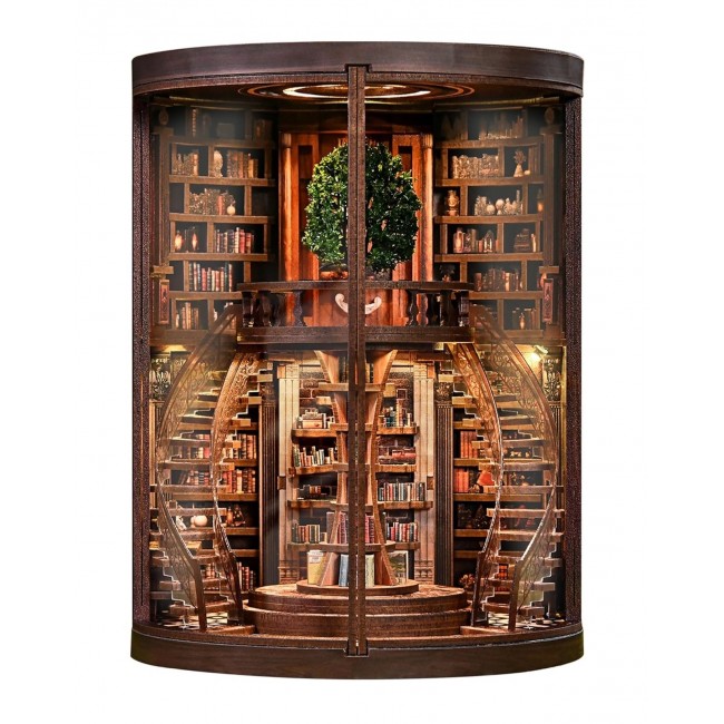 Букнук "Кільця Мудрості", Book Nook "Wisdom Library" DIY Інтер'єрний конструктор, Книжковий куточок
