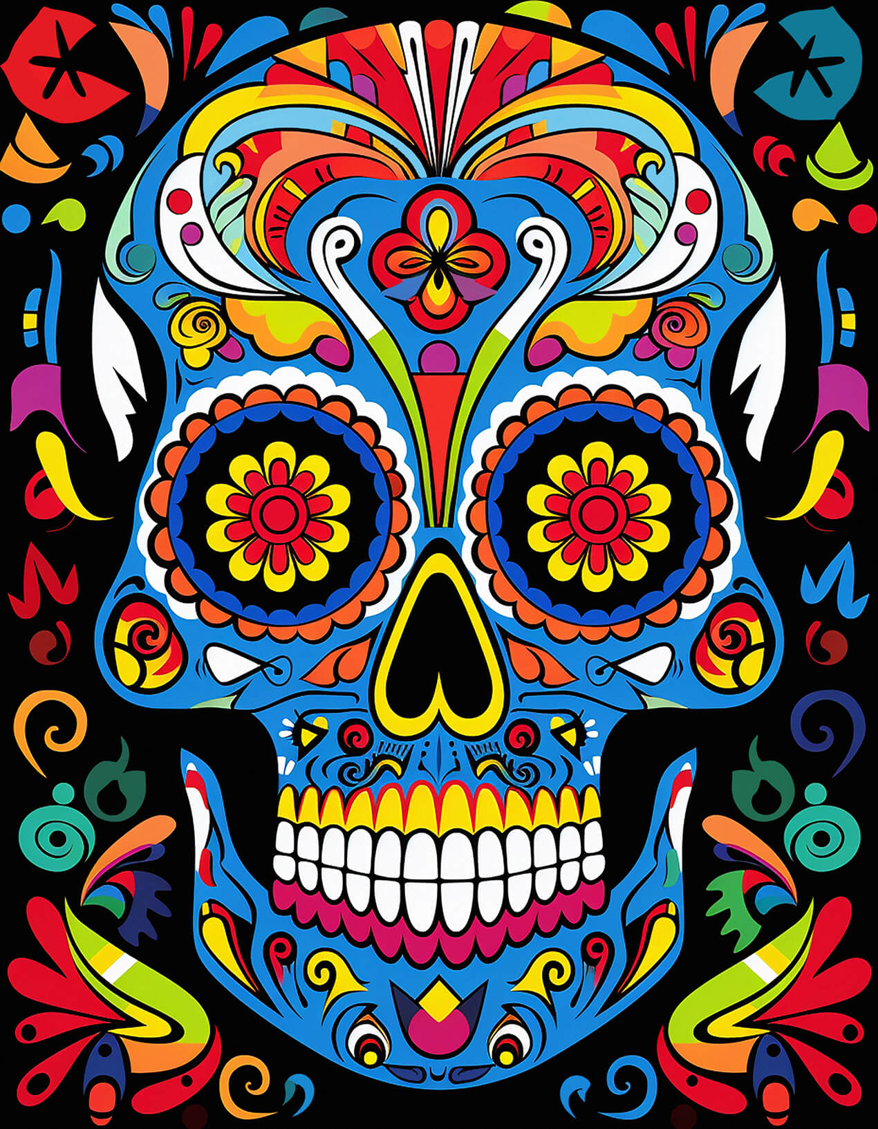 Calavera II, 180x140 cm, original acrylic painting on canvas