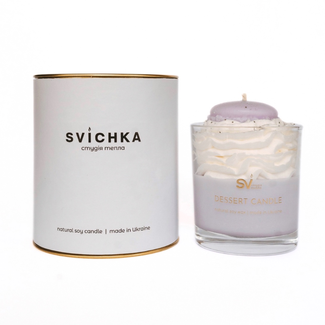 Десертна свічка з макаруном ароматична