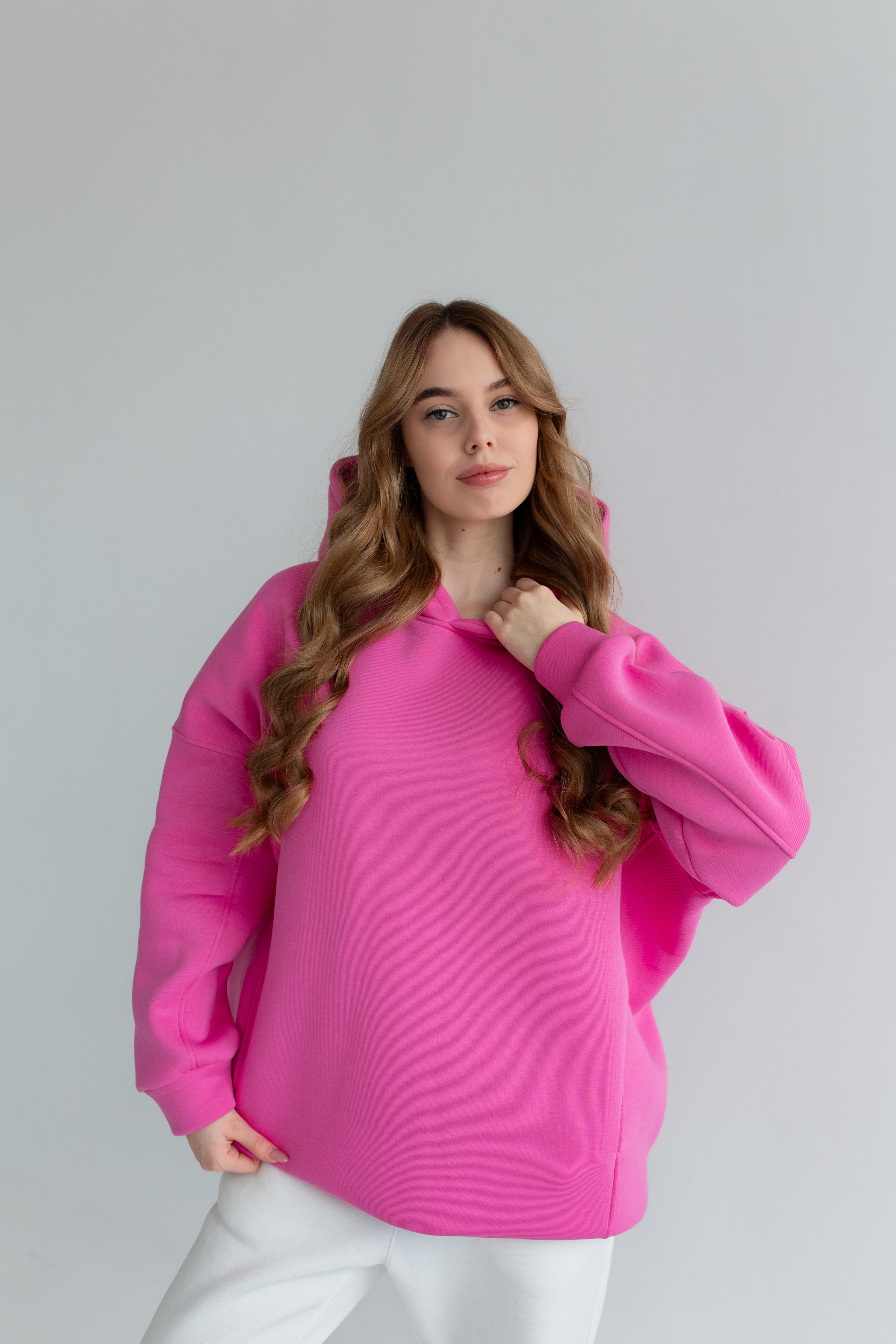 оверсайз худі базовий рожевий