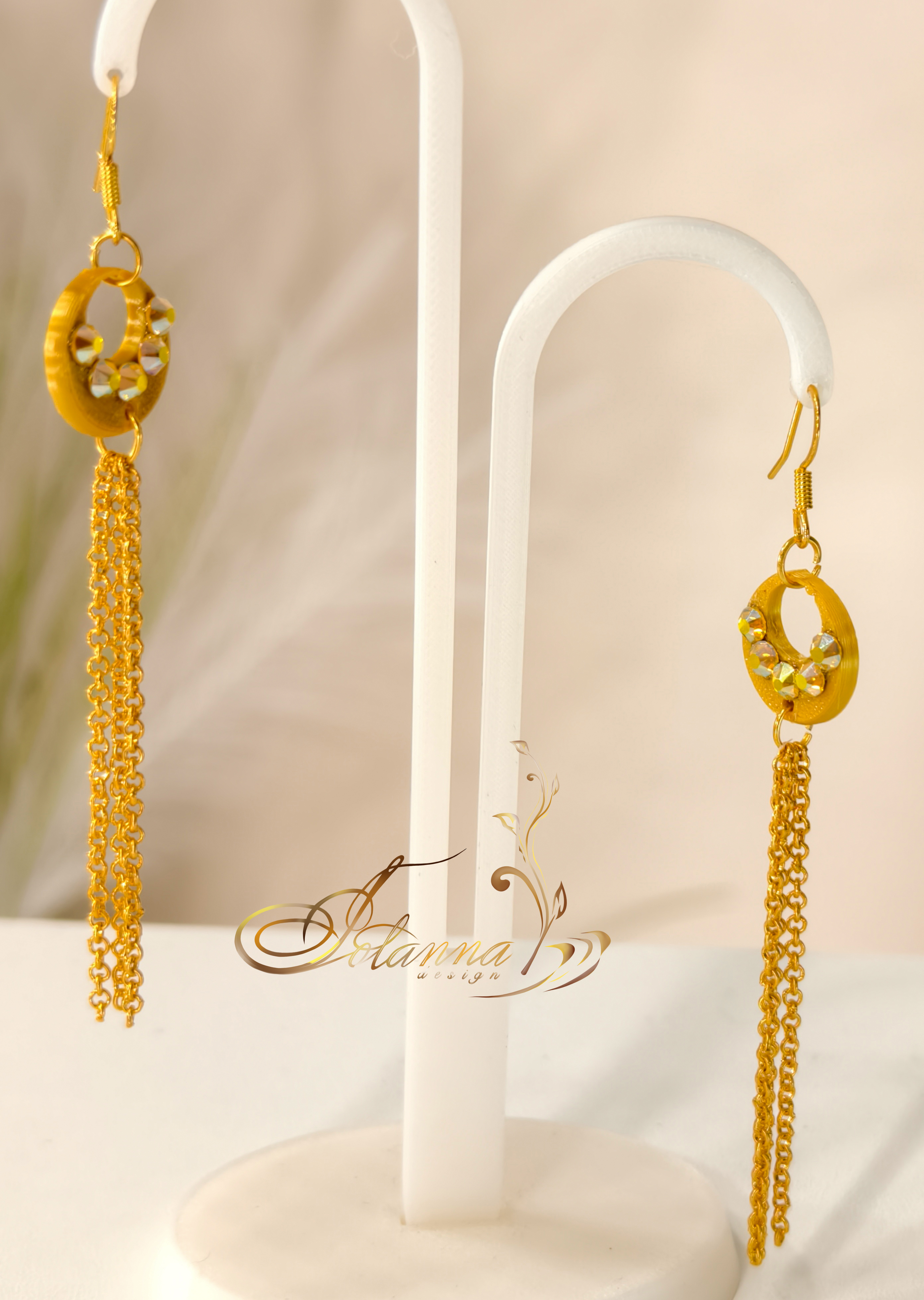 Ballroom gold earrings
