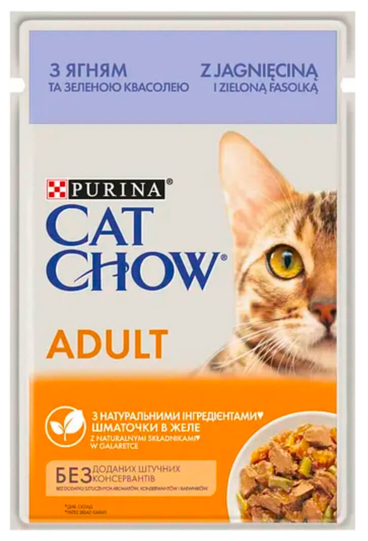 Кет Чау ADULT. З ягням та зеленою квасолею в желе. Конс/кот 26х85г