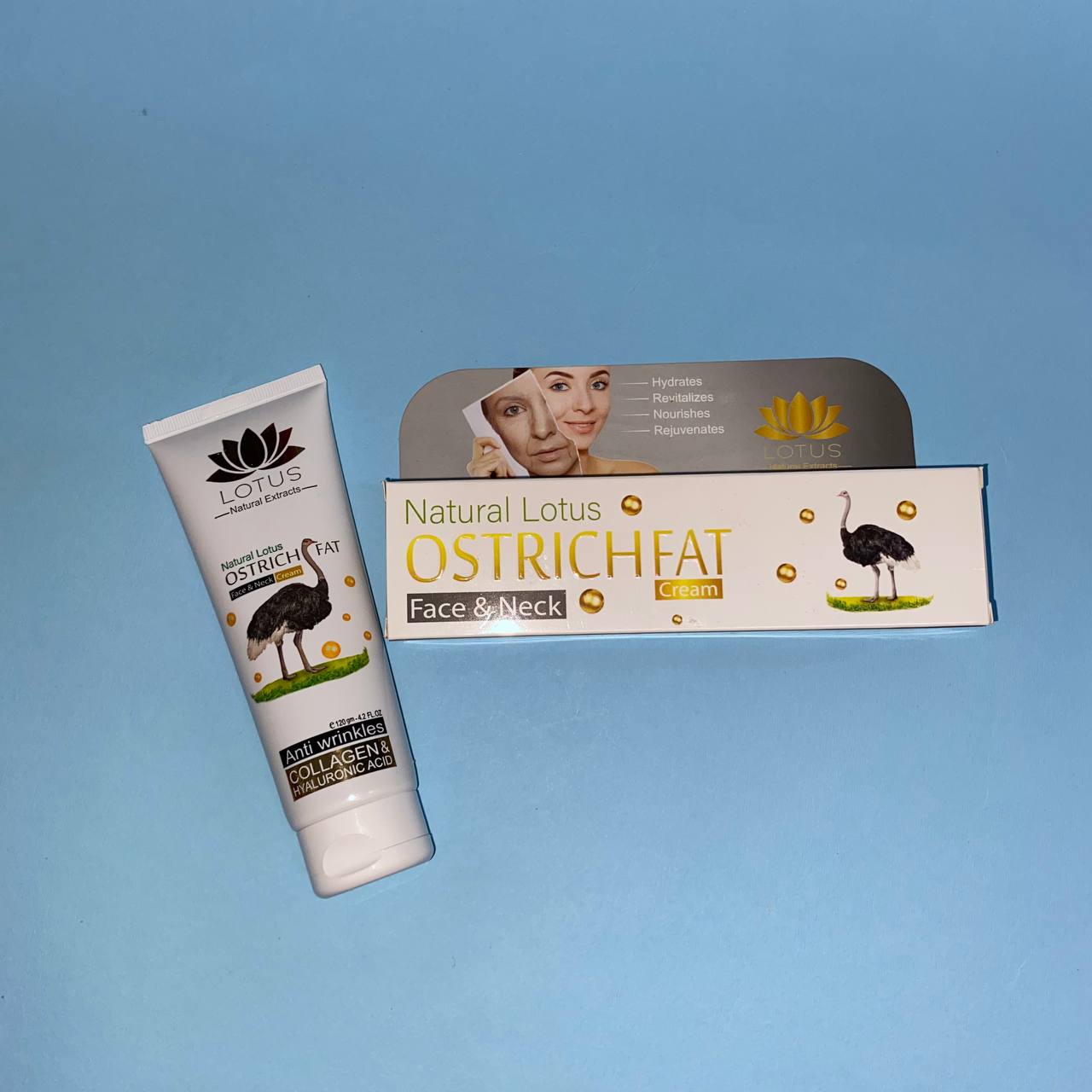 Lotus Ostrich Fat Anti Wrinkles Cream Крем від зморшок для обличчя та шиї з жиром страуса 120 г