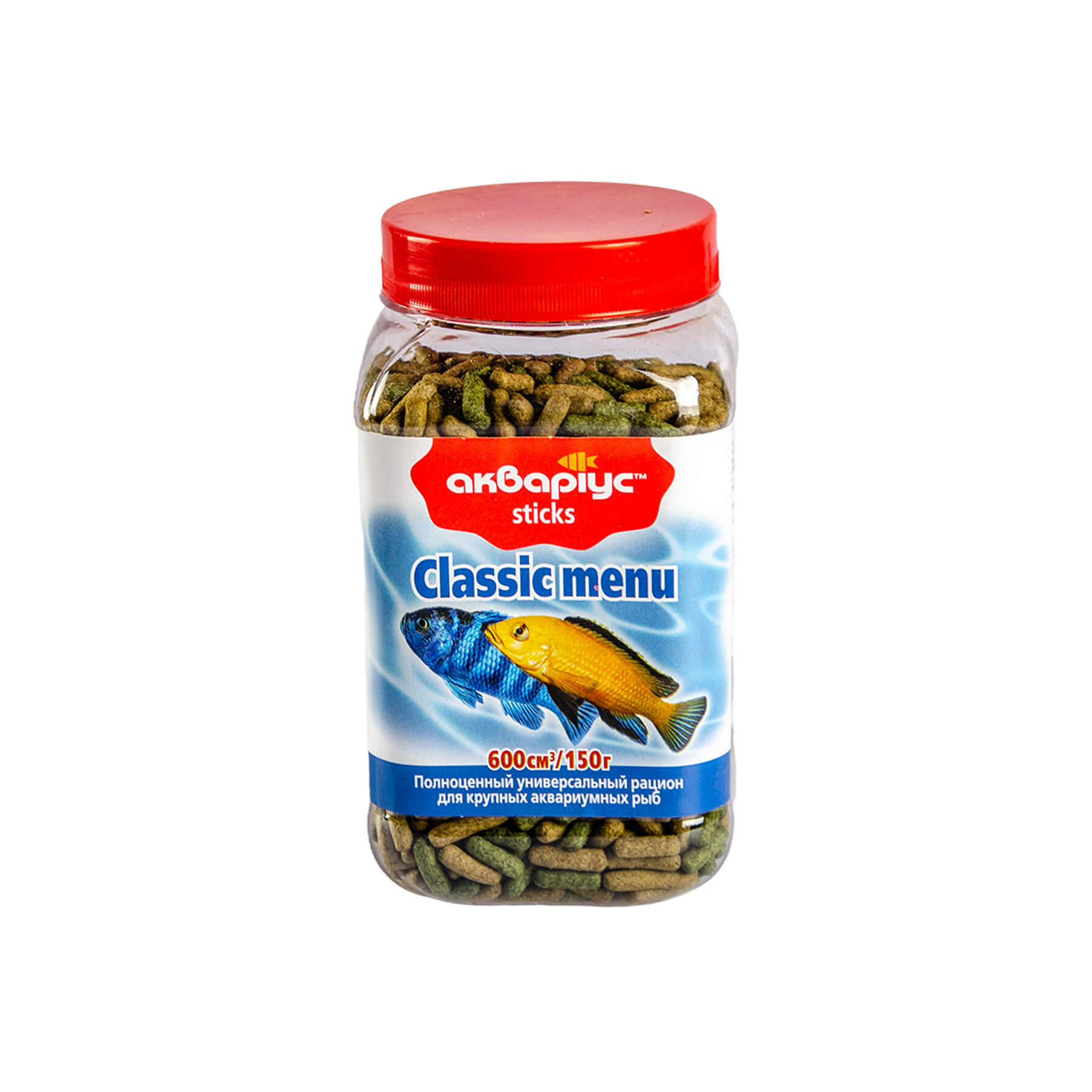 Корм для риб Акваріус Классік Меню палички 150 г(банка)