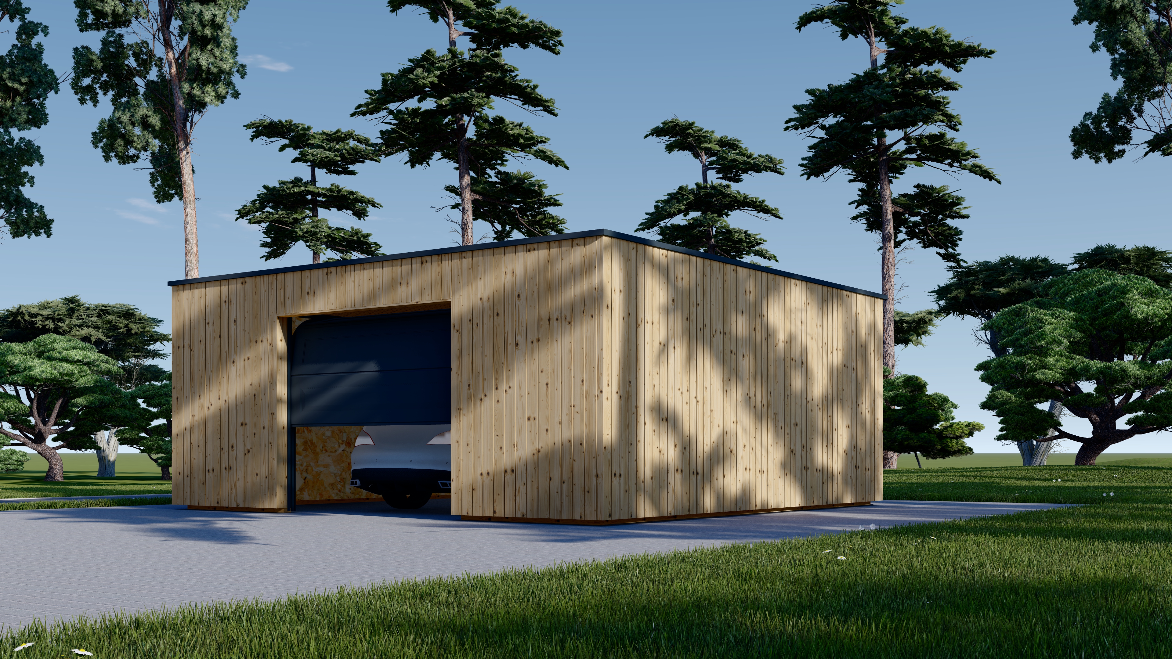 Garaje de madera Via 1 Plus 6x6m
