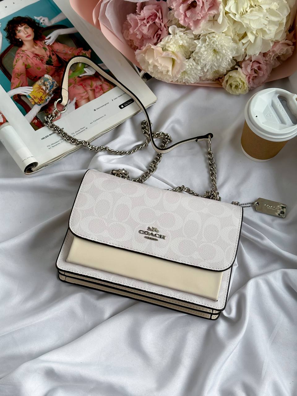Coach Mini Klare Crossbody in Signature Canvas White