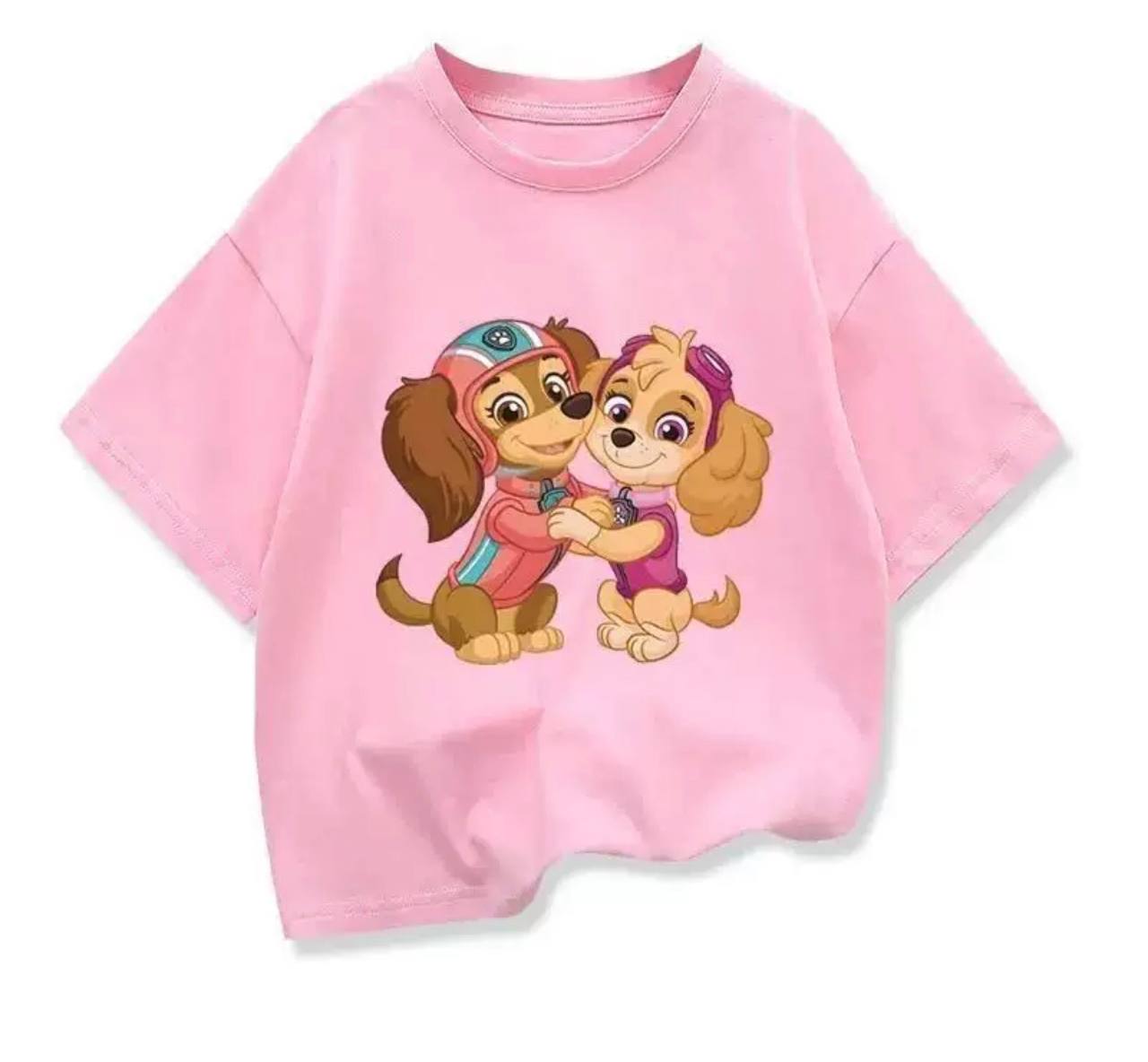 Футболка для дівчинки Щенячий патруль, футболка Paw Patrol, рожева, Дитяча футболка зі Скай та Ліберті