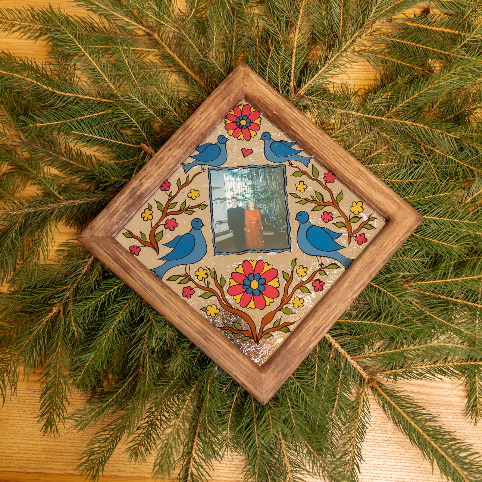 Весільна рамка на склі, 22*22 см