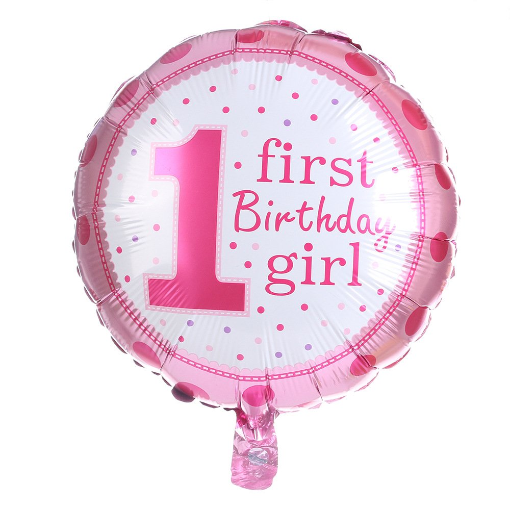 Кулька фольгована 18" 1 First Birthday Girl коло