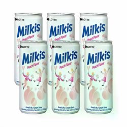 Блок напій Milkis peach. Мілкіс LOTTE персик 250 мл. 6 шт