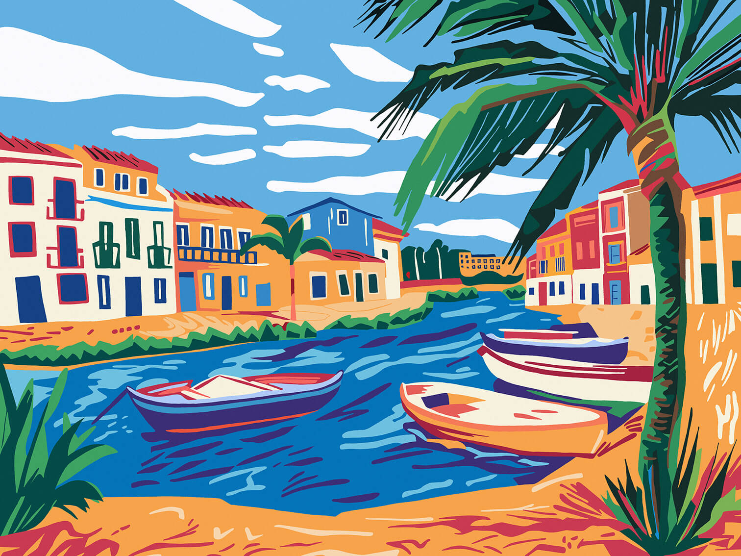 Vilamoura, 60x80 cm, original acrylic painting on canvas