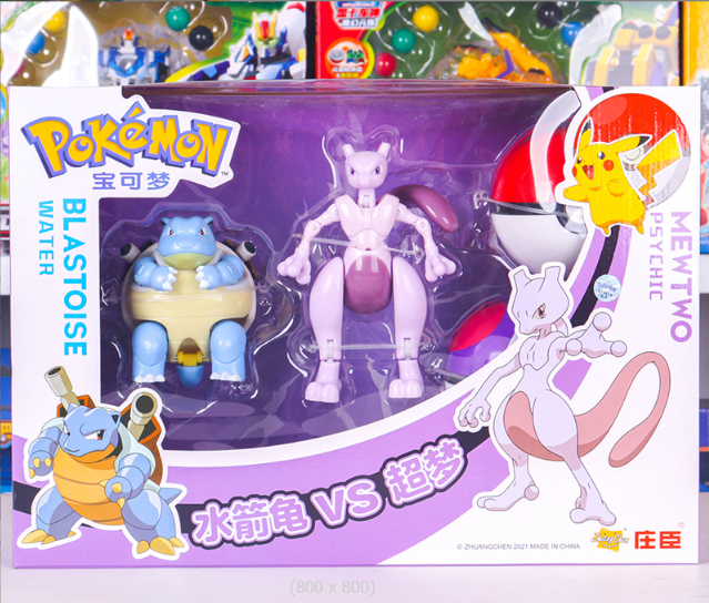 Набір фігурок Покемон Покебол Blastoise та Mewtwo Pokemon GO куля з фігуркою-трансформером