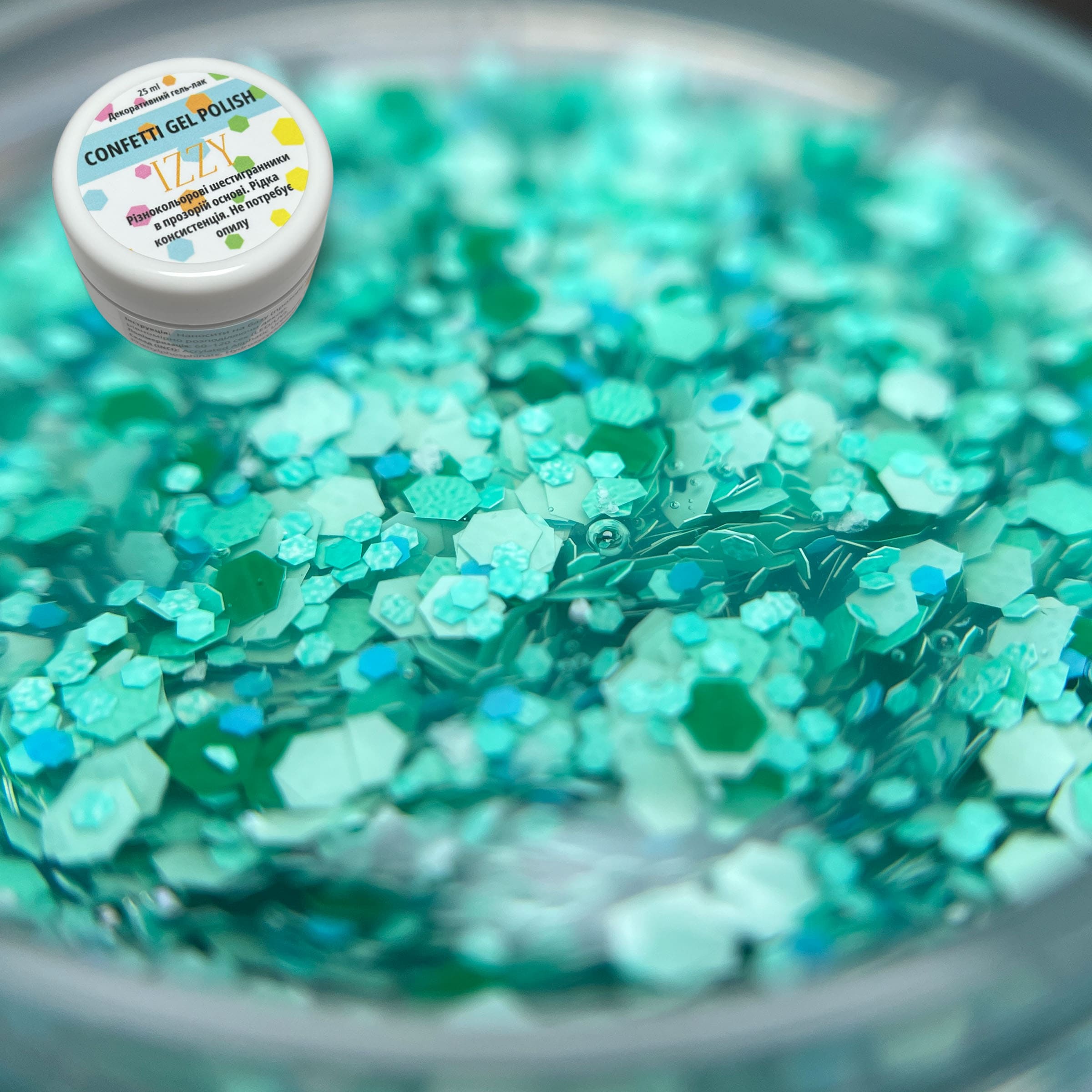 Декоративний гель-лак для манікюру IZZY Confetti №06, 25 ml