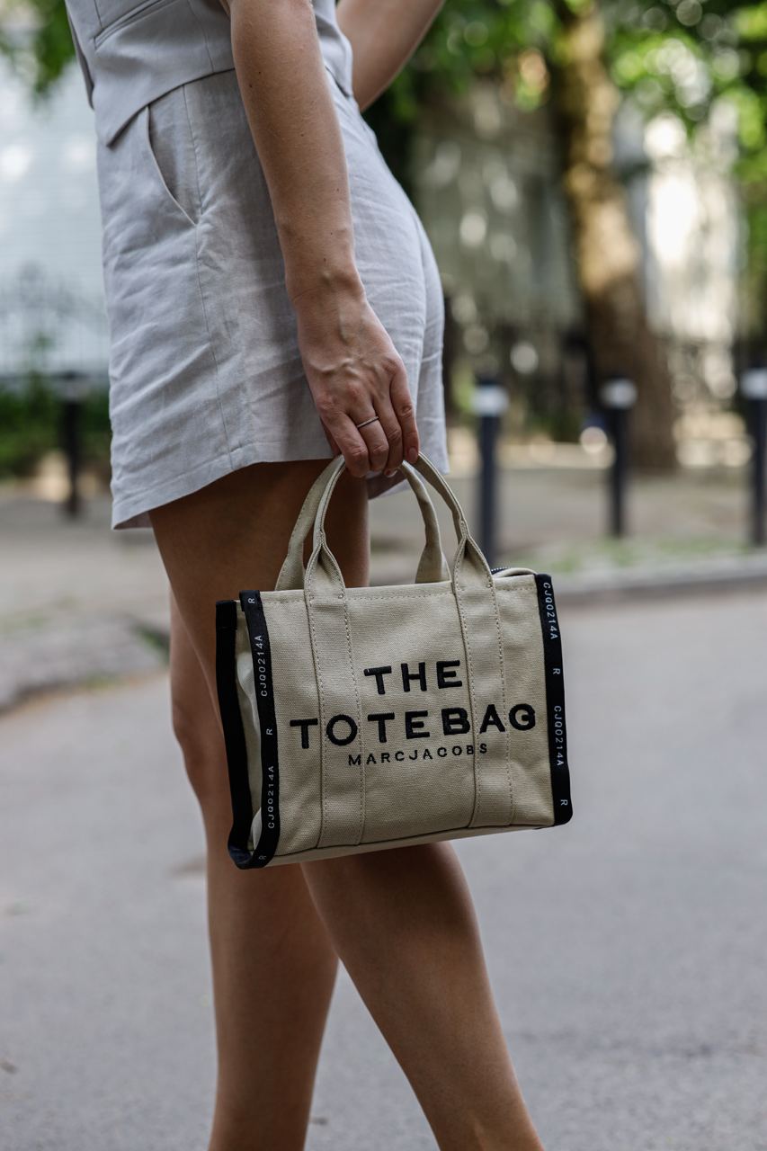 Marc Jacobs The Jacquard Small Tote Bag Beige