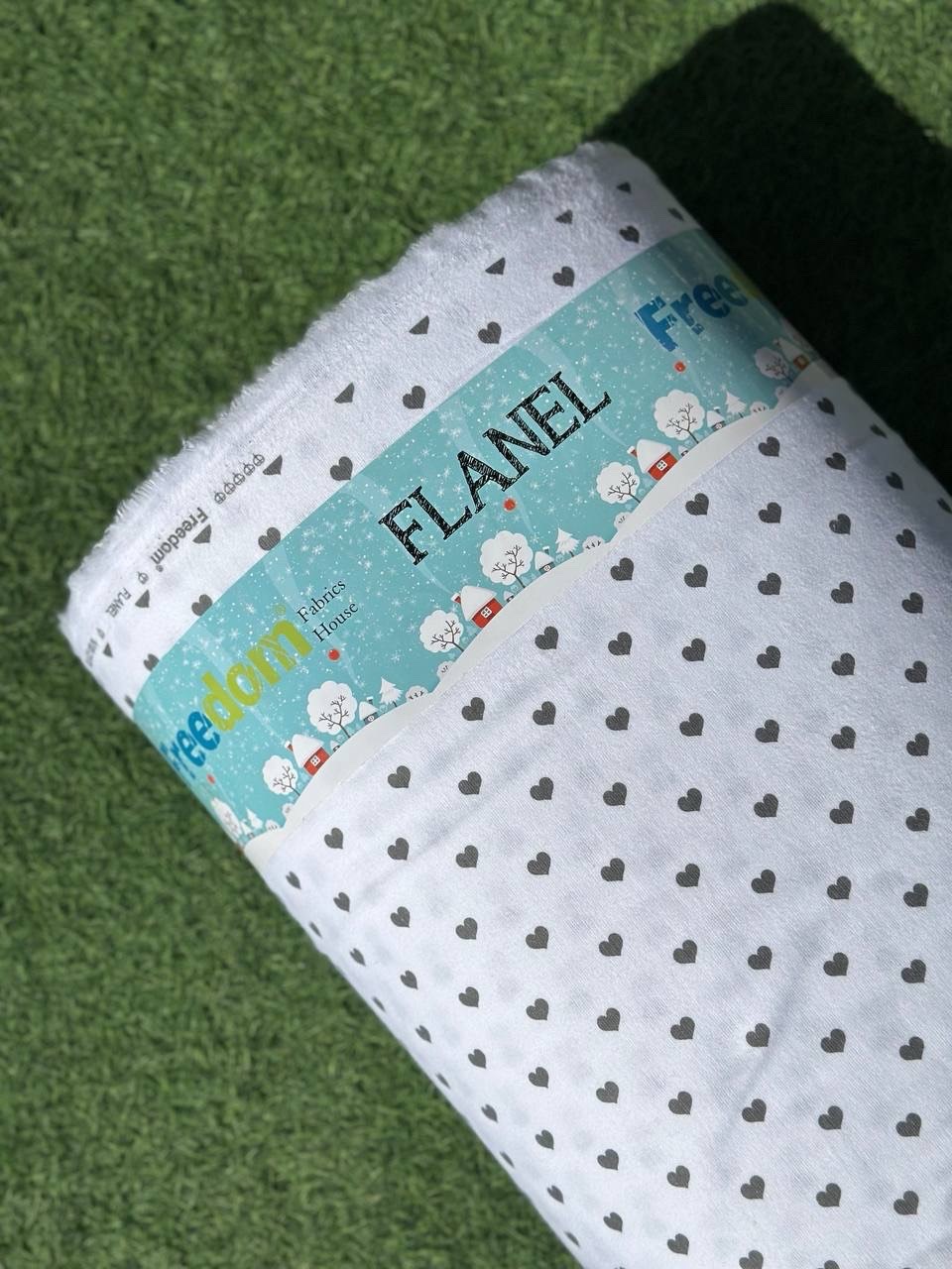 Постільний комплект Фланель преміум Сердечка сірі