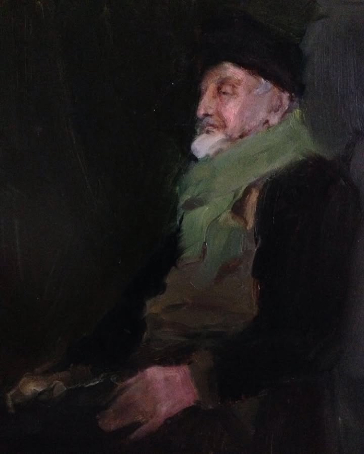Deep thoughts, 2017, 50x30 sm, oil on canvas